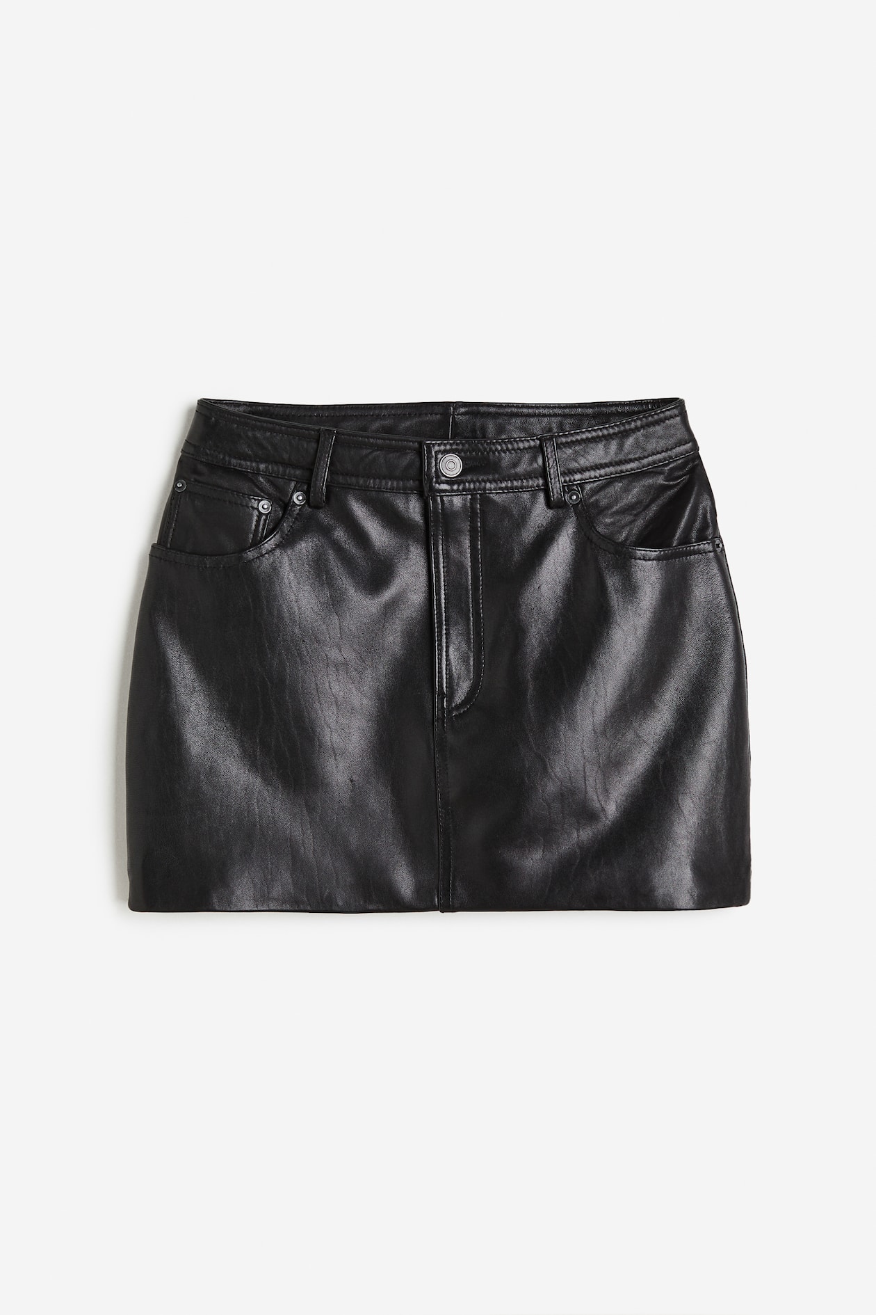 Leather mini skirt Black Ladies H&M MY