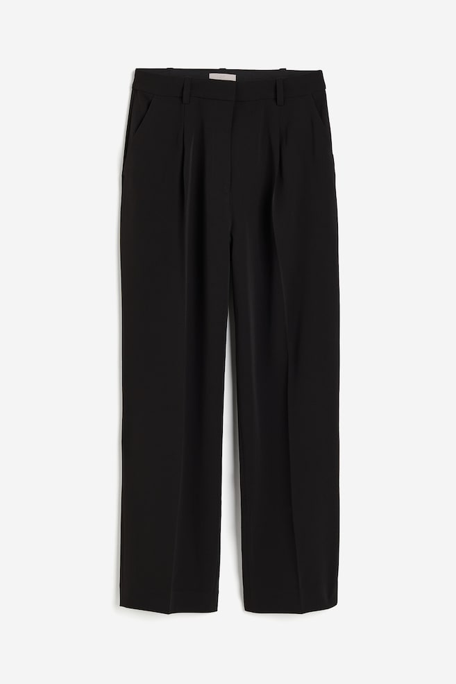 Wide crease-leg trousers - Black/Beige/Light beige - 2