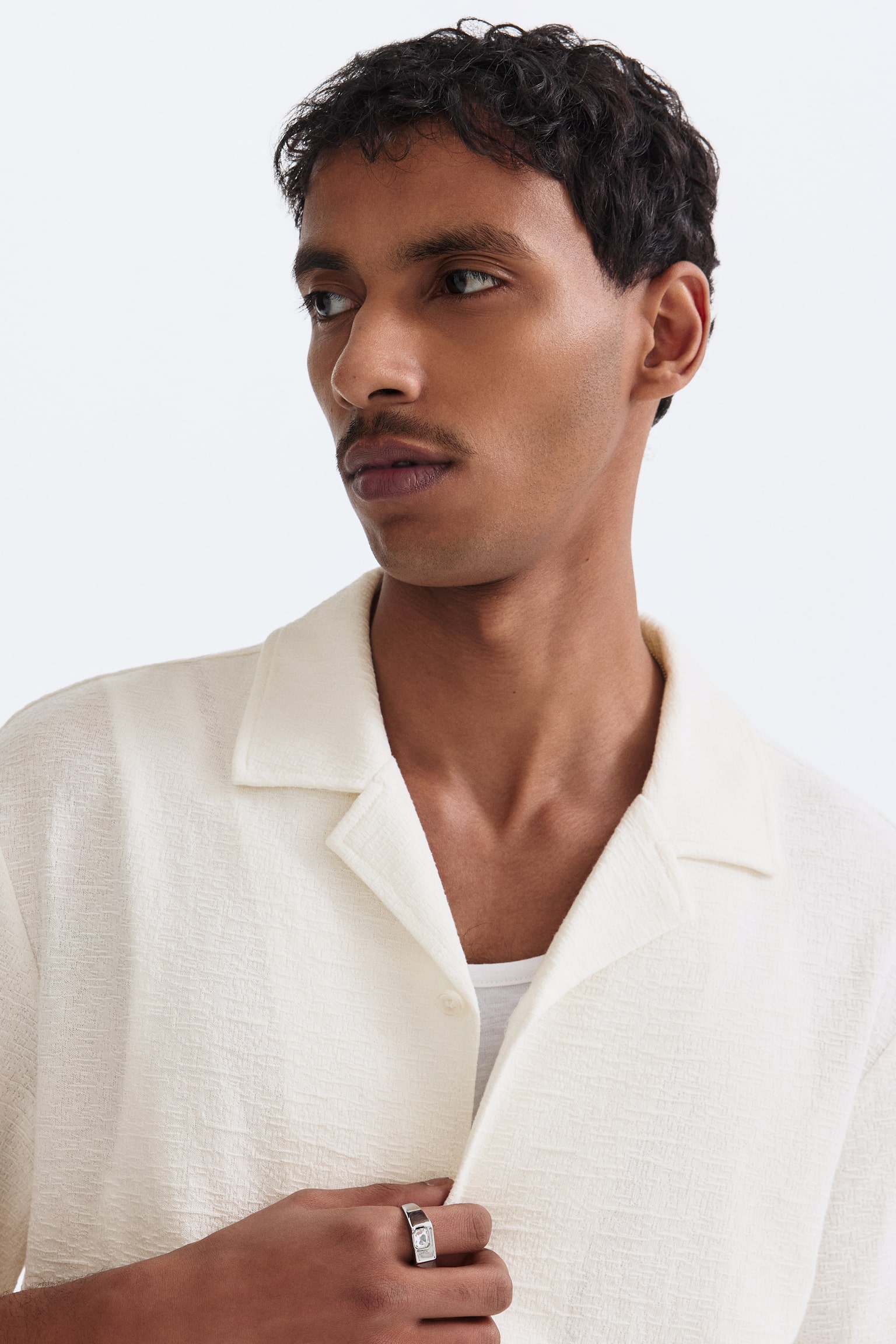 Regular Fit Resort shirt - Cream/Dark brown/Dark purple/Black - 6