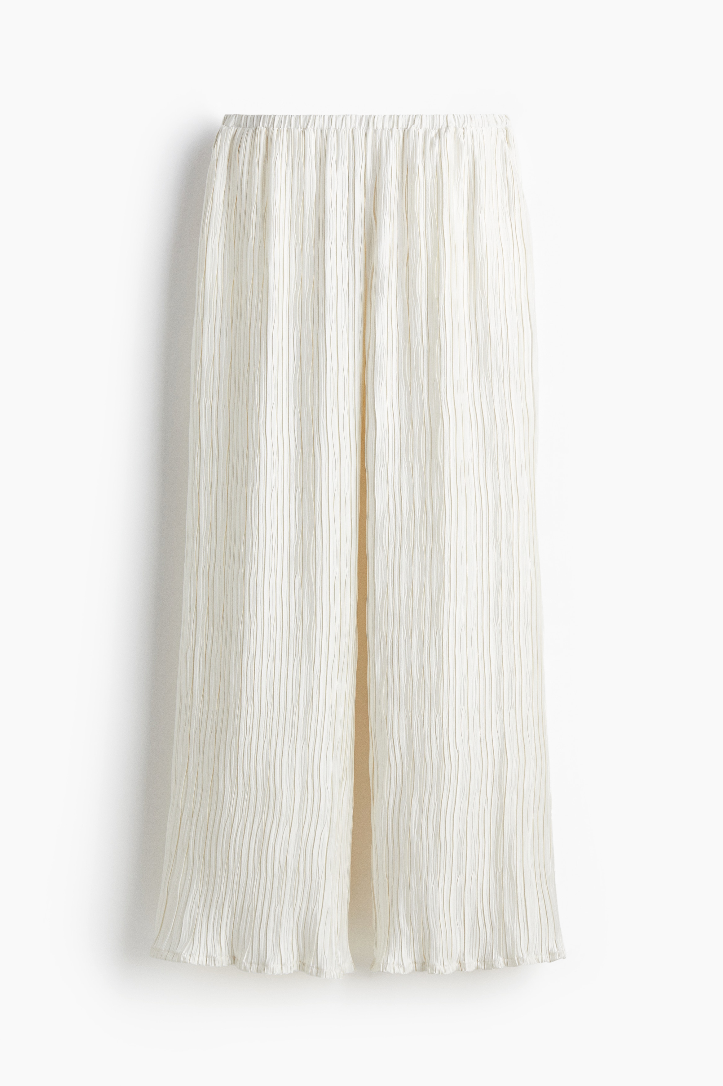 Crinkled pull-on trousers - White/Dark khaki green/Brown/Black