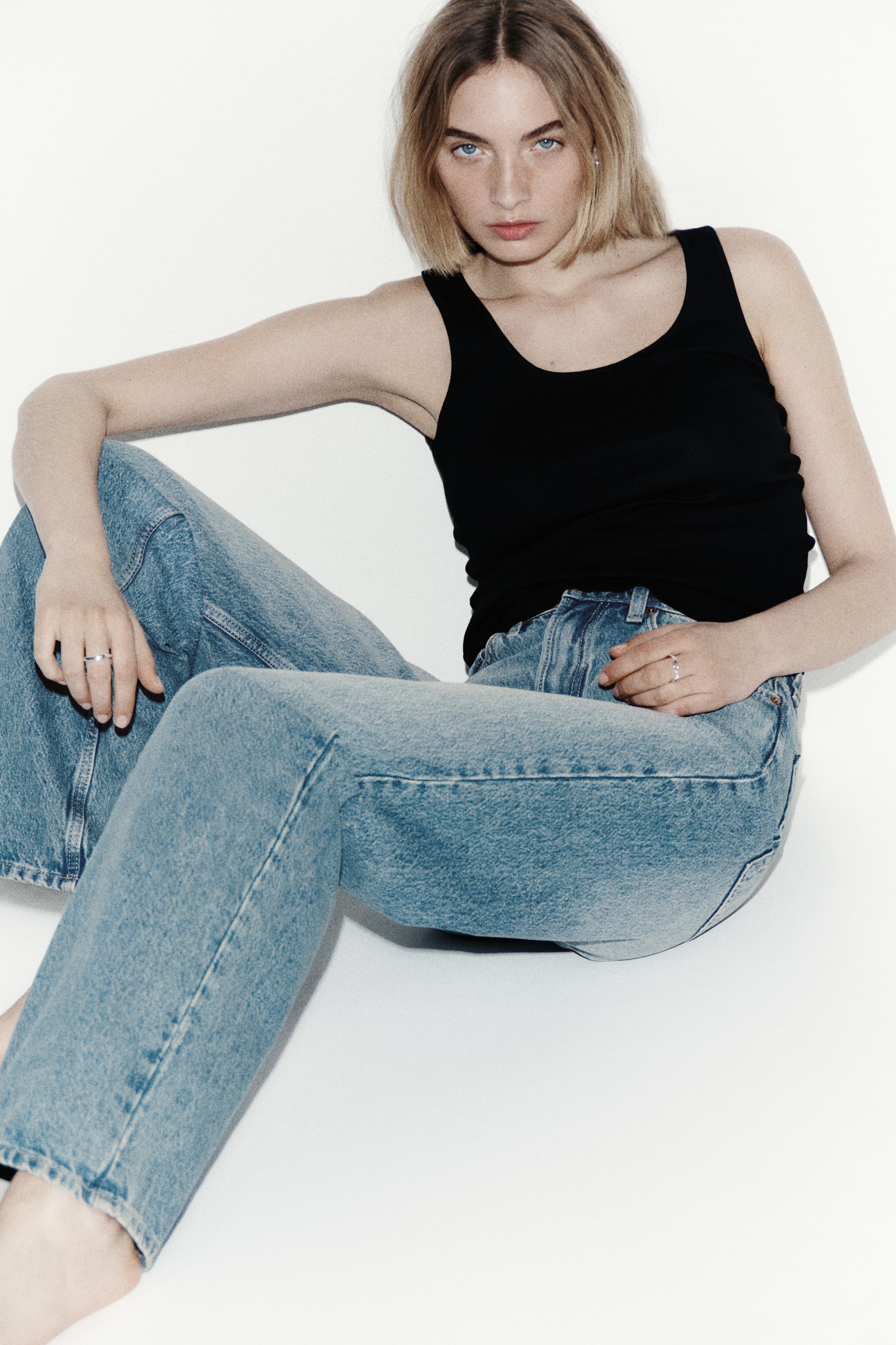 Jean large taille haute