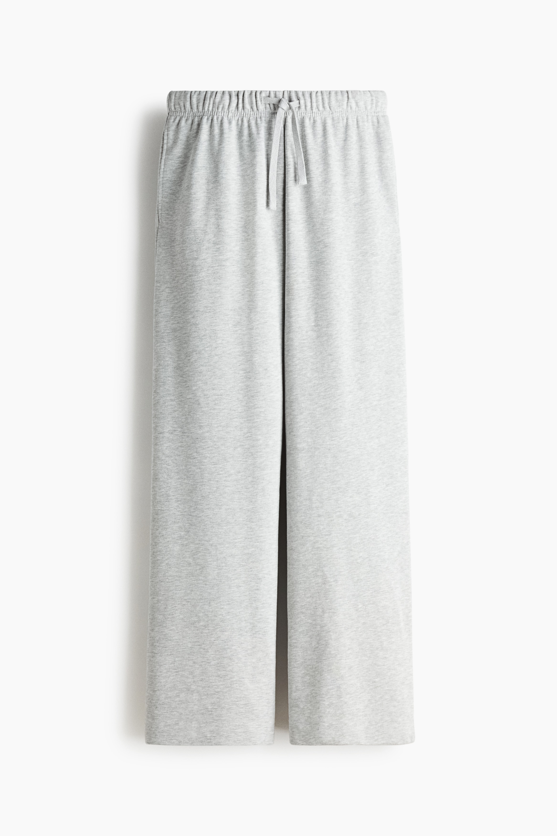 Straight-leg joggers - Light grey marl/Dark grey/Dark dusty pink