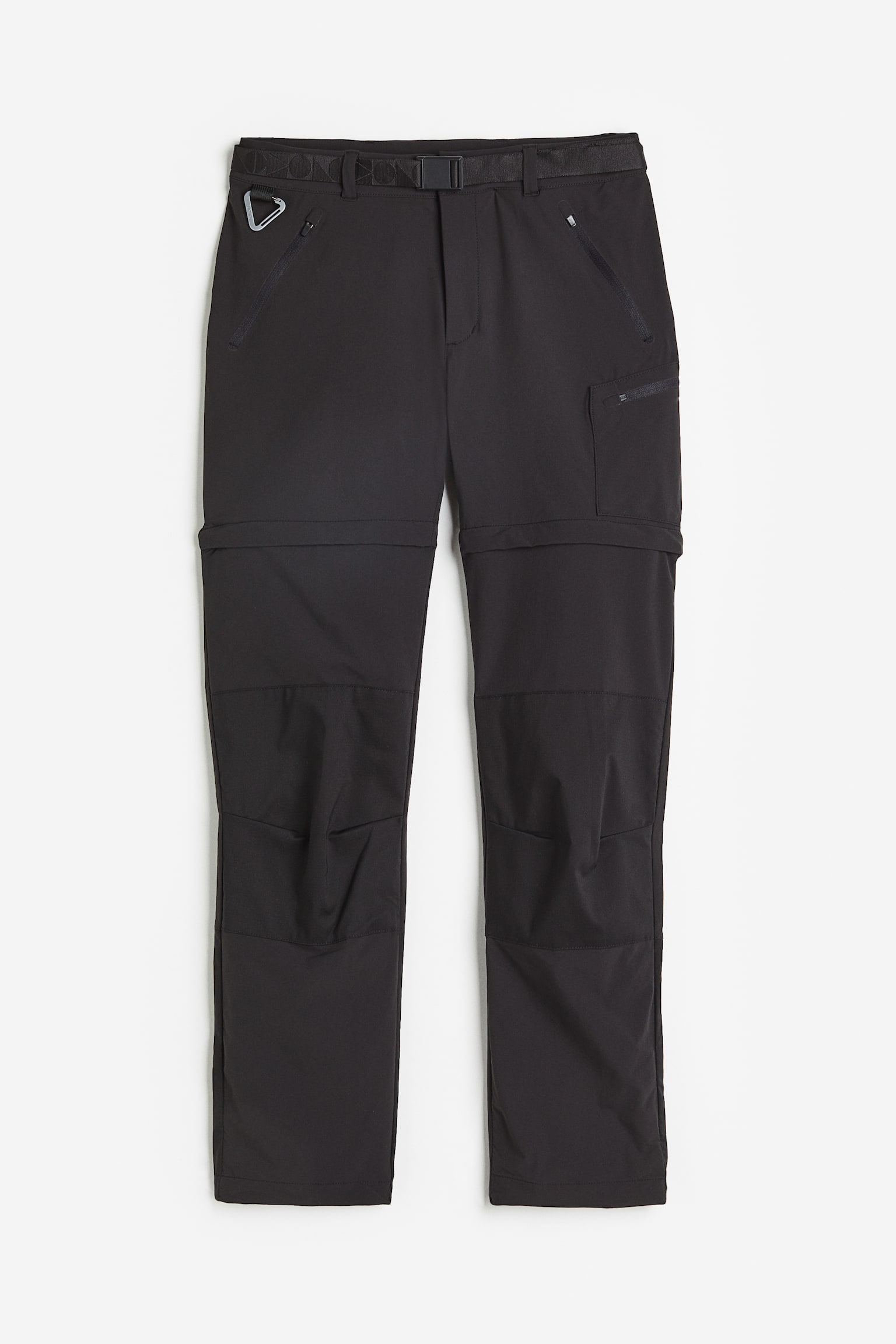 Water Repellent Zip Off Hiking Pants - Black/Black/Brick red - 1