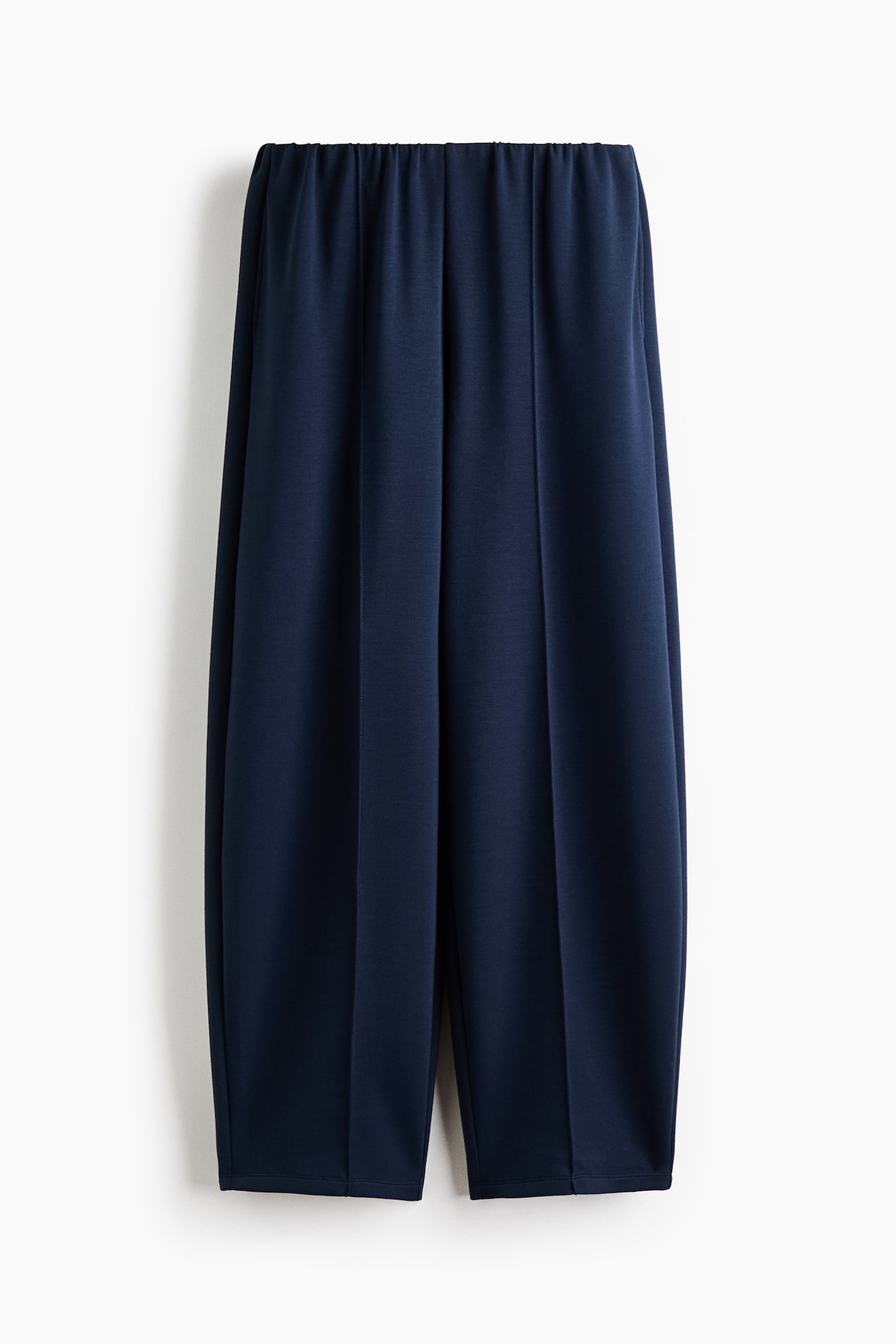 Viscose-blend barrel trousers - Navy blue/Dark brown/Light beige - 1