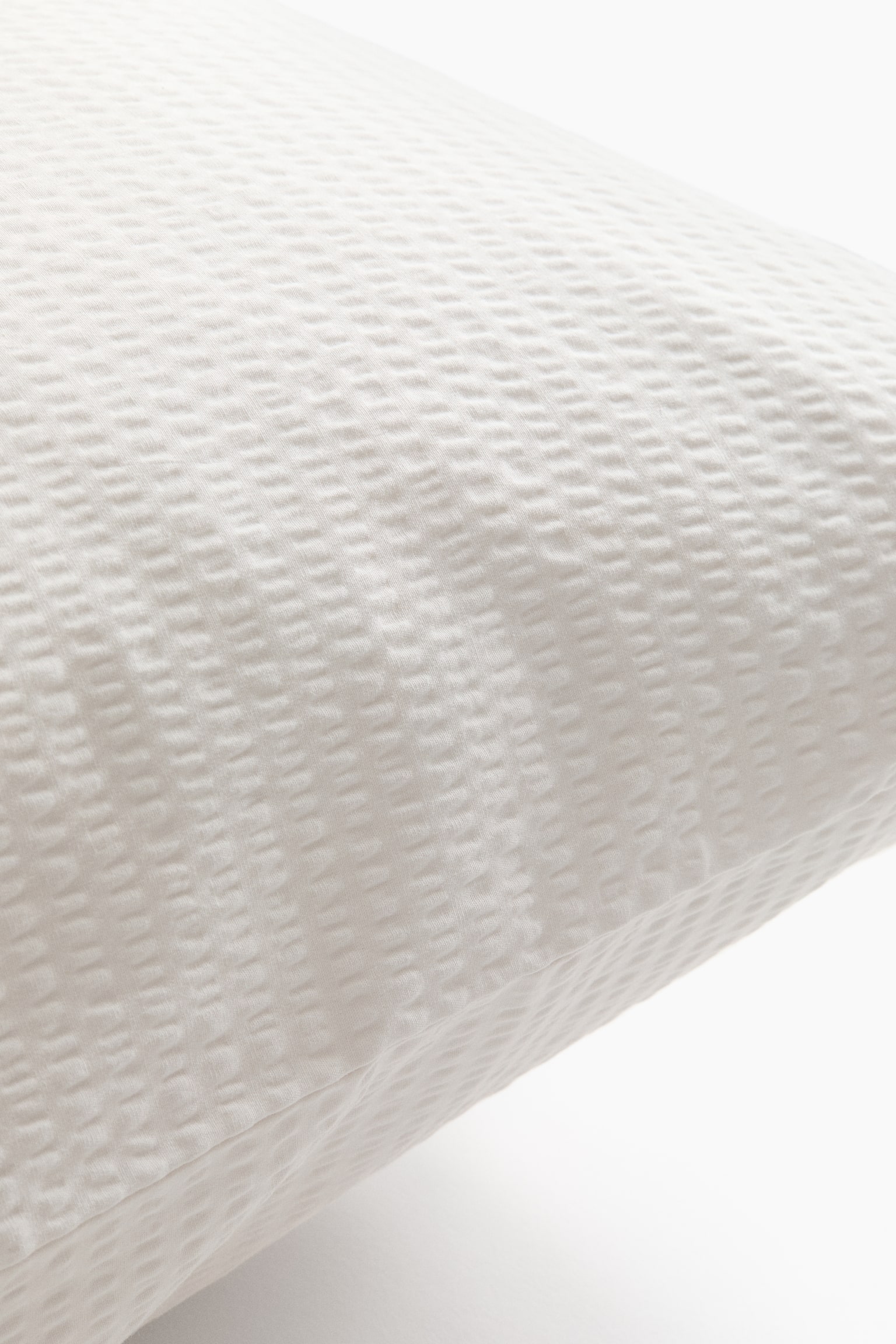 Cotton seersucker pillowcase - White/Light beige - 2