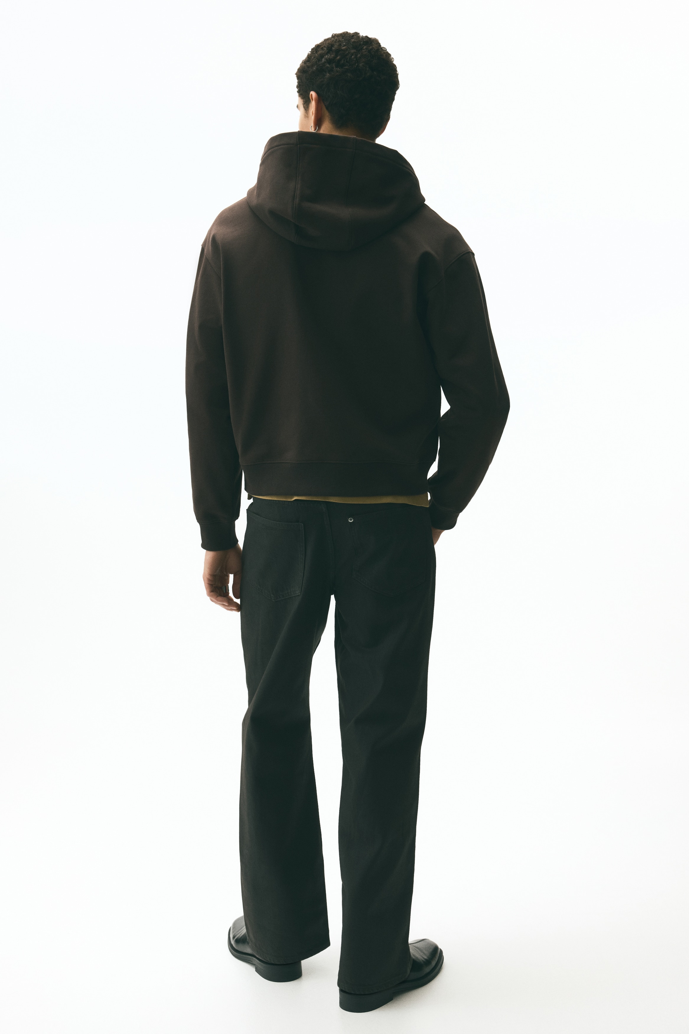 Loose Fit Boxy-style zip-through hoodie