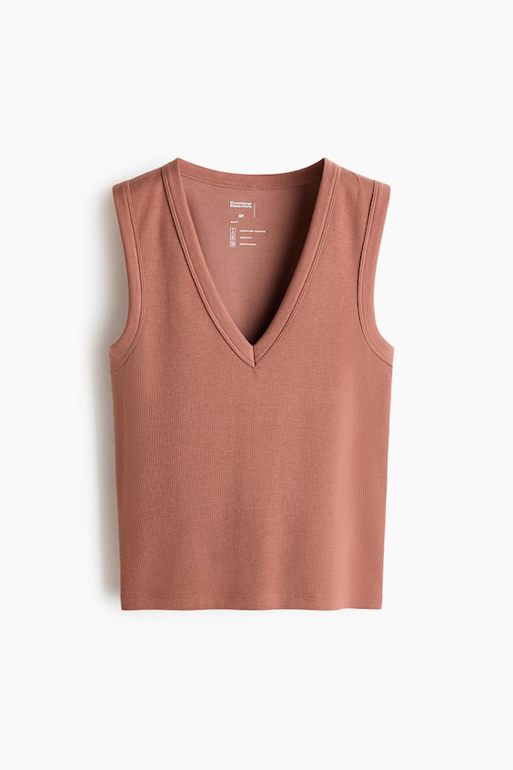 Женские топы H&M Cooling Slim-Fit Ribbed Tank Top