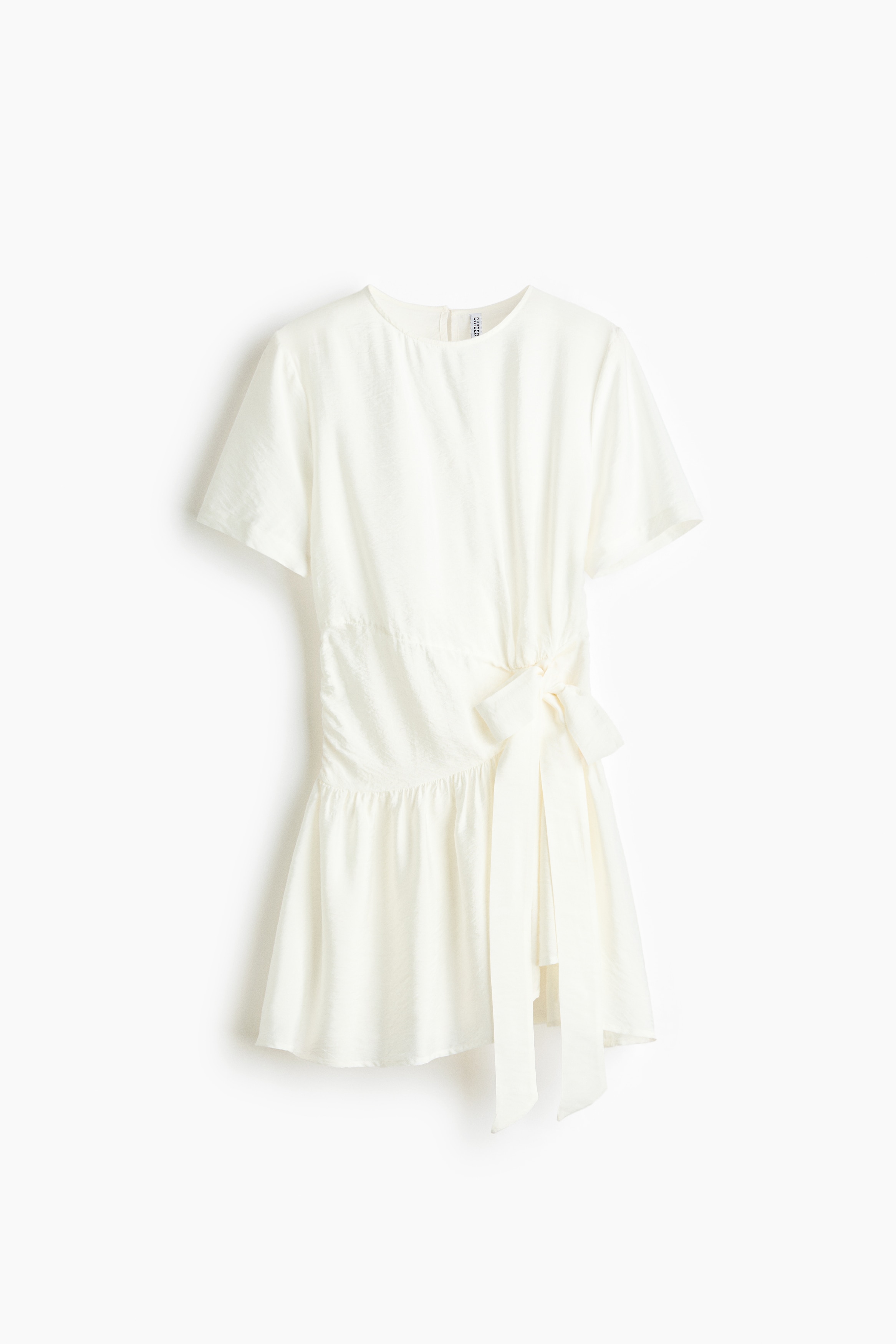 Tie-detail viscose-blend dress - Ivory/Burgundy