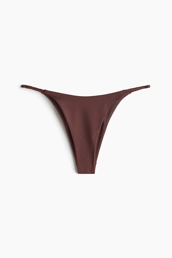Bikinové kalhotky brazilian tanga - Tmavě hnědá/Červená/Modrá/Světle tyrkysová - 1