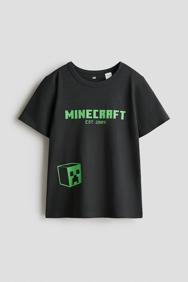 Camiseta estampada de algodón - Gris oscuro/Minecraft/Amarillo/Pokémon/Blanco/Sonic the Hedgehog - 1