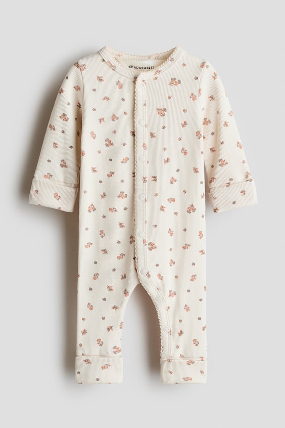 Детские комбинезоны H&M Ribbed Cotton Jumpsuit