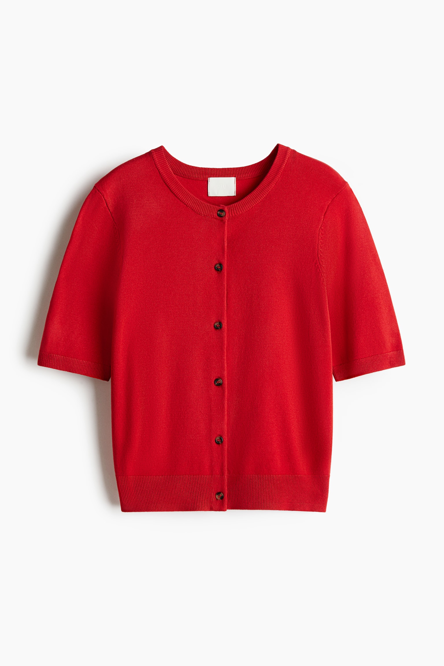 Short-sleeved cardigan - Red/Black/White/Grey marl