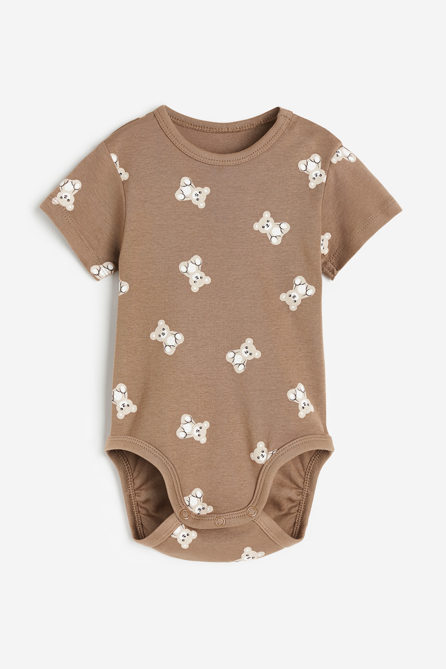 Short Sleeve Bodysuit - Brown/Teddy bears - 1