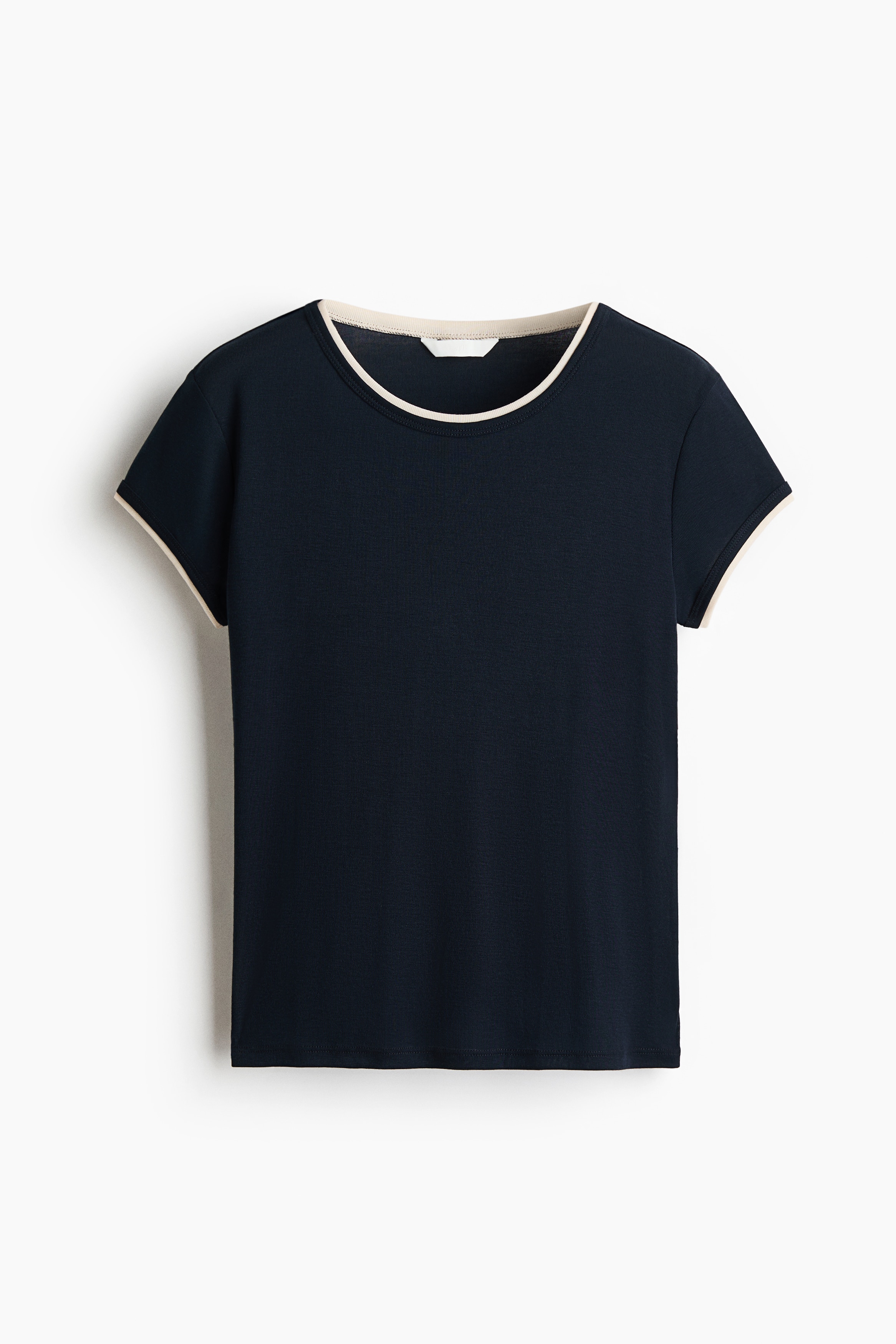 Layered Tee - Navy blue/Dark grey marle/Plum red