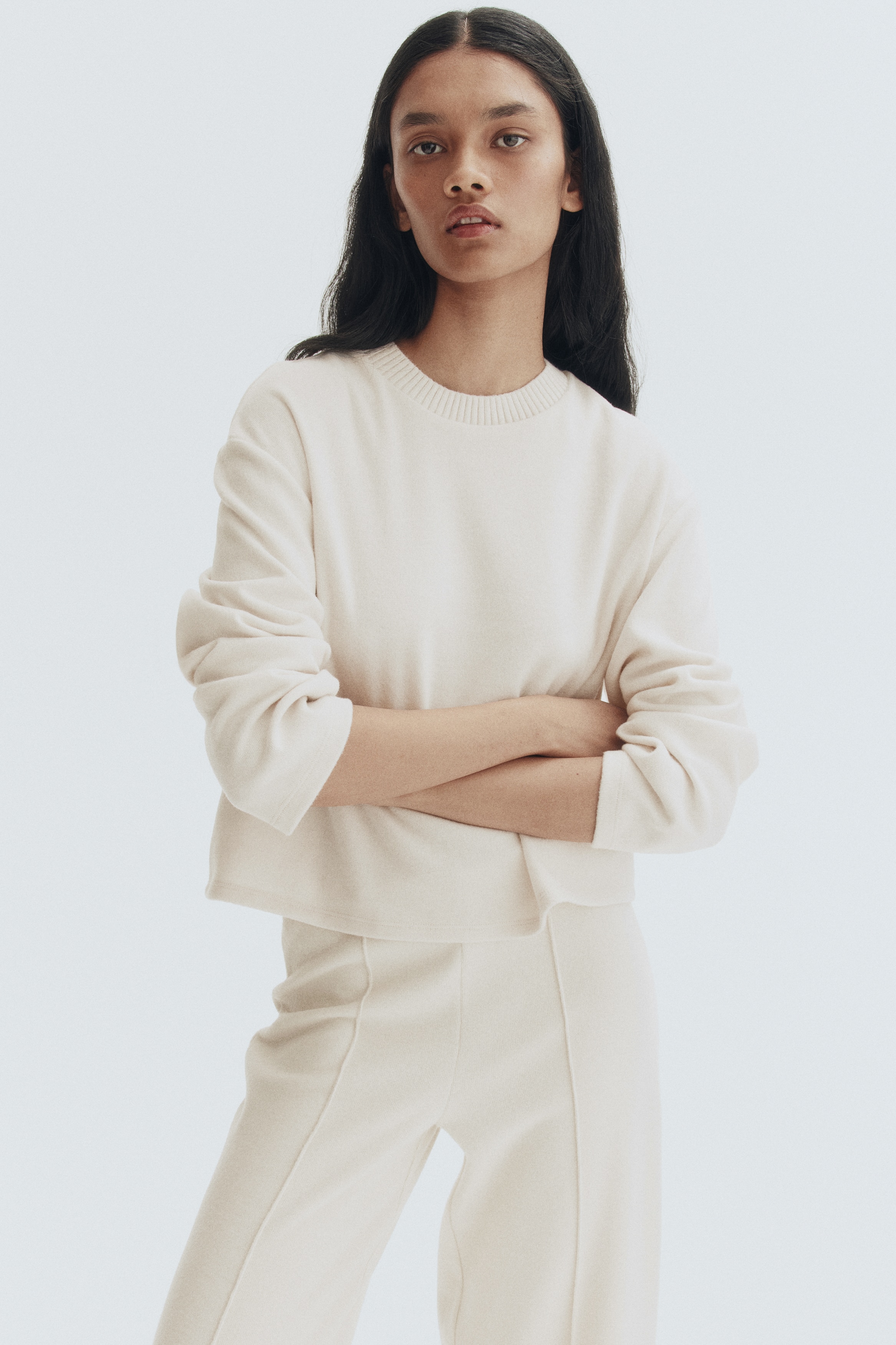 H & M - オーバーサイズトップス - ベージュ