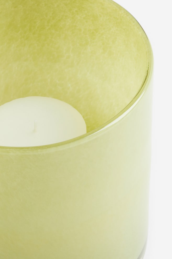 Glass candle lantern - Light green/Yellow - 2
