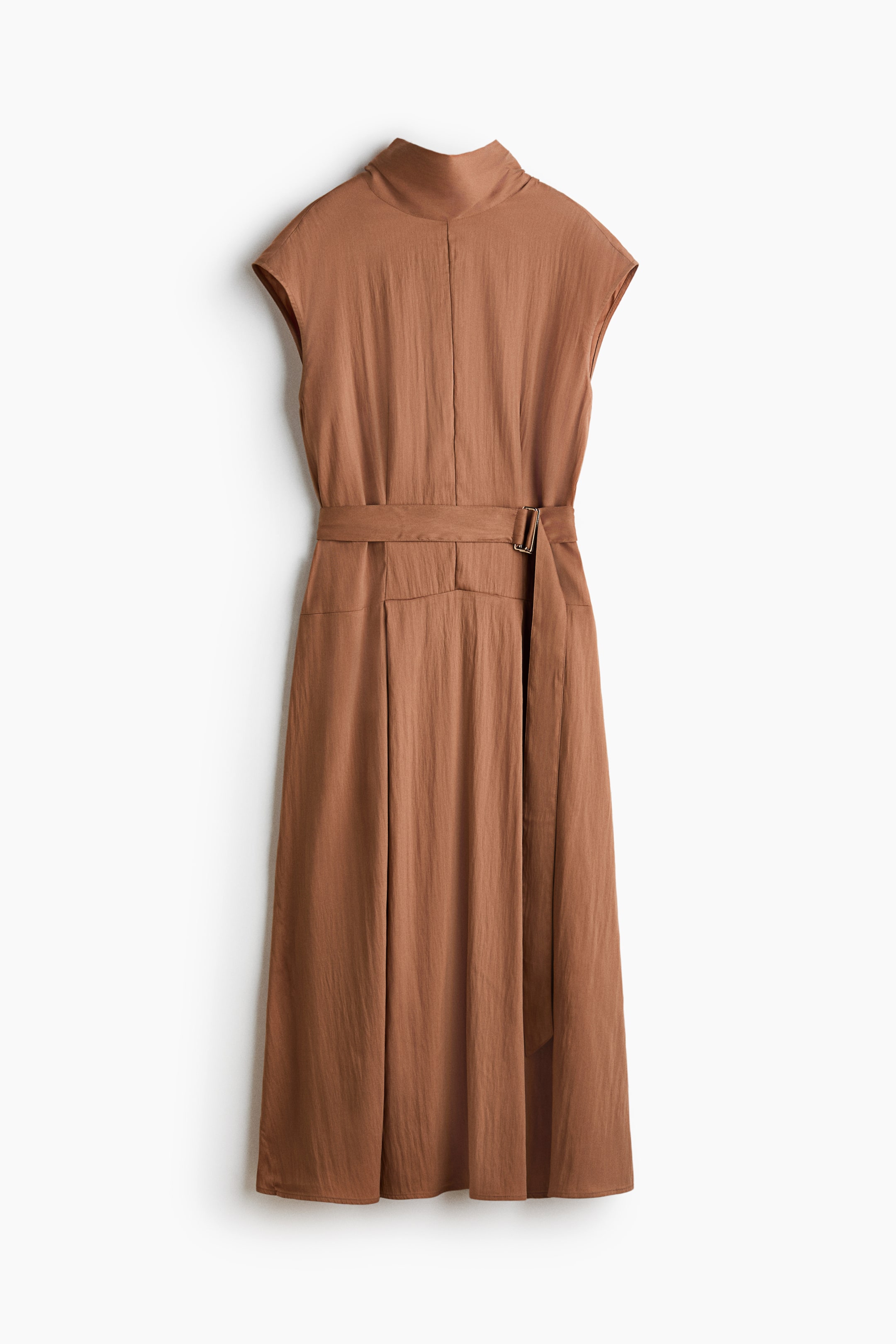 View larger image: Belted twill dress - Light brown - Ladies | H&M 1