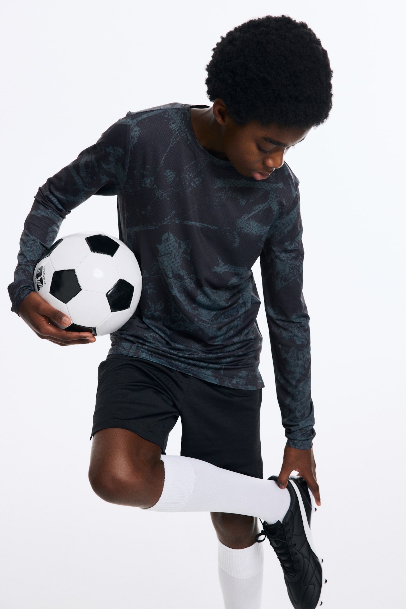 Long-sleeved Sports top with DryMove™ - Teal/Patterned/Grey/Gradient - 3