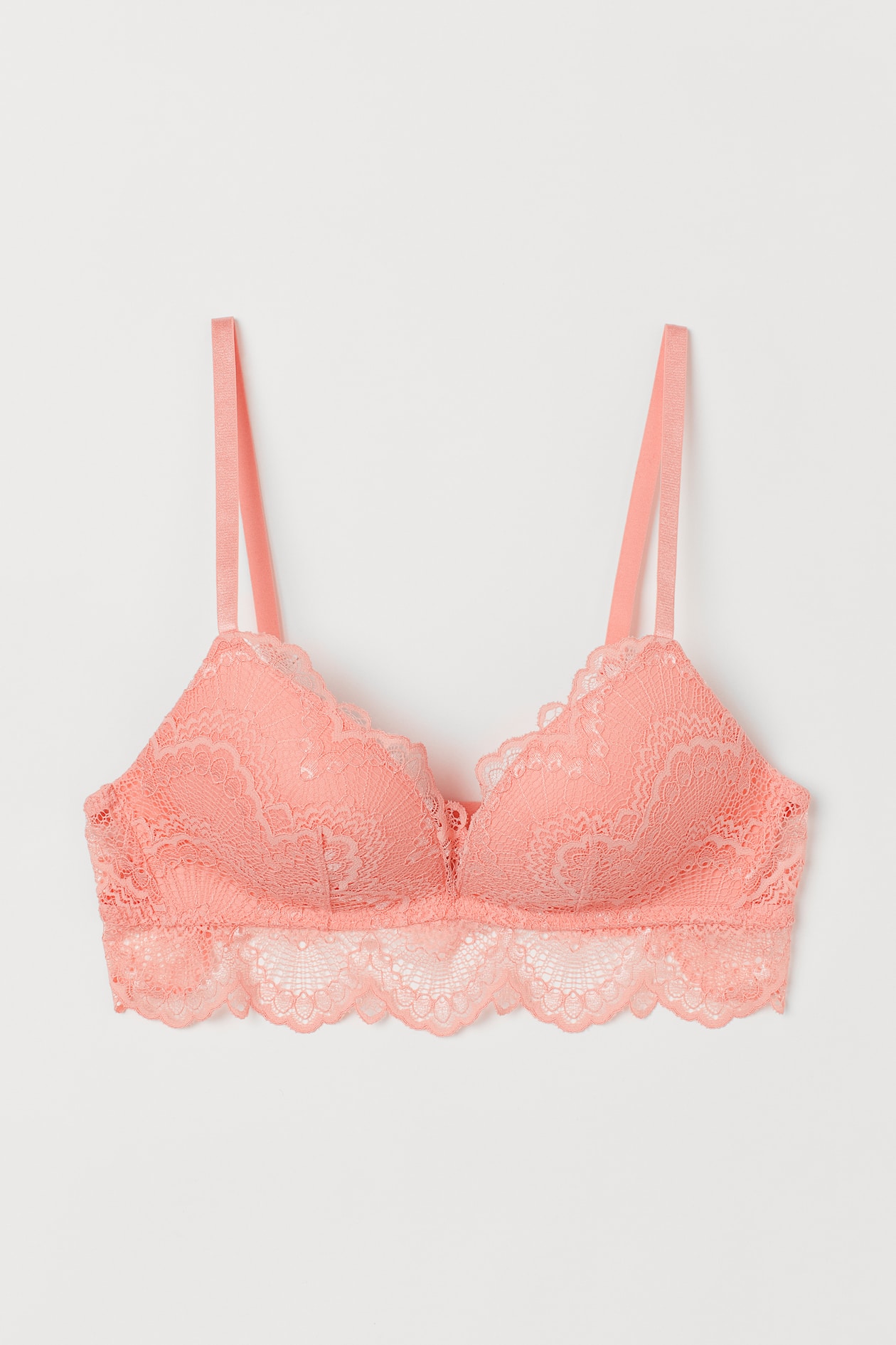 Soft-cup Lace Push-up Bra - Peach pink - Ladies | H&M US