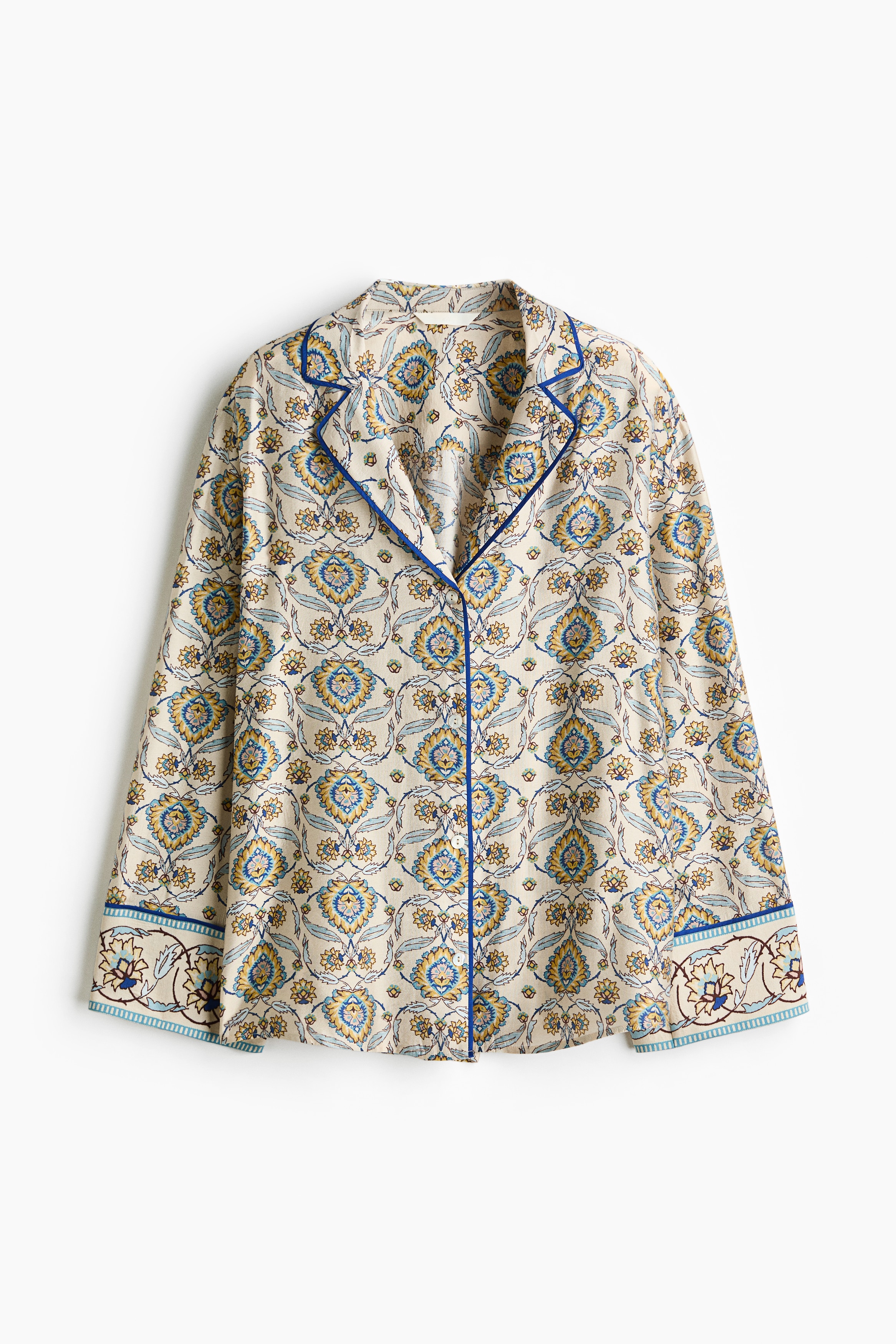 Poplin resort shirt - Light beige/Patterned
