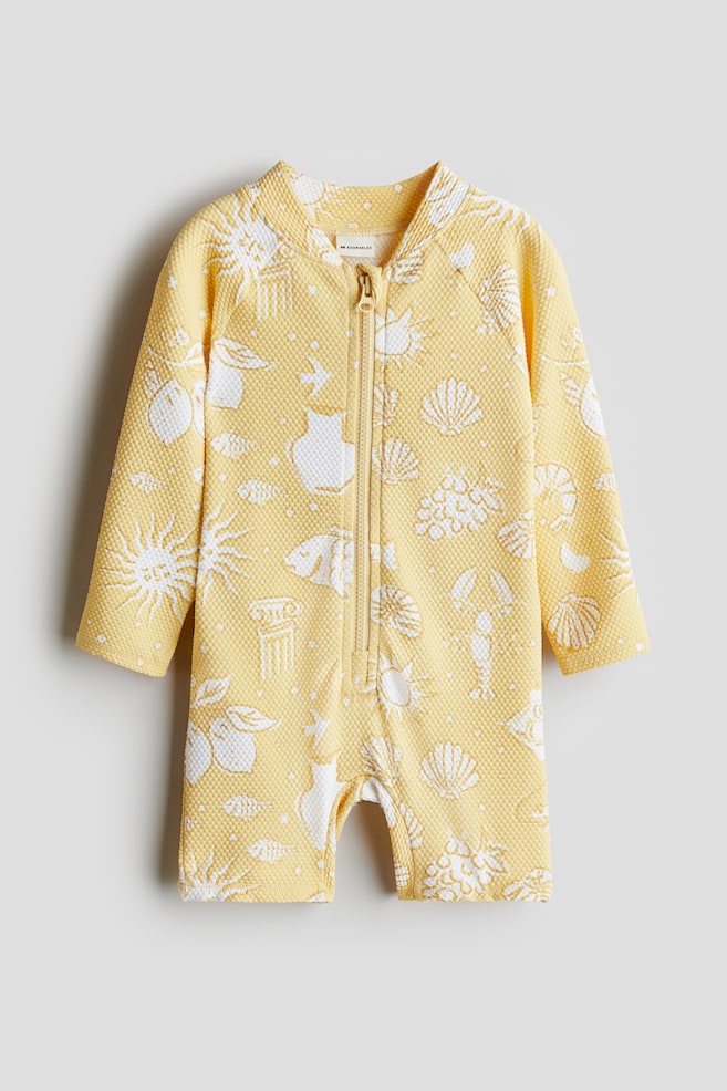 Swimsuit UPF 50 - Yellow/Seashells/Light blue/Boats - 1