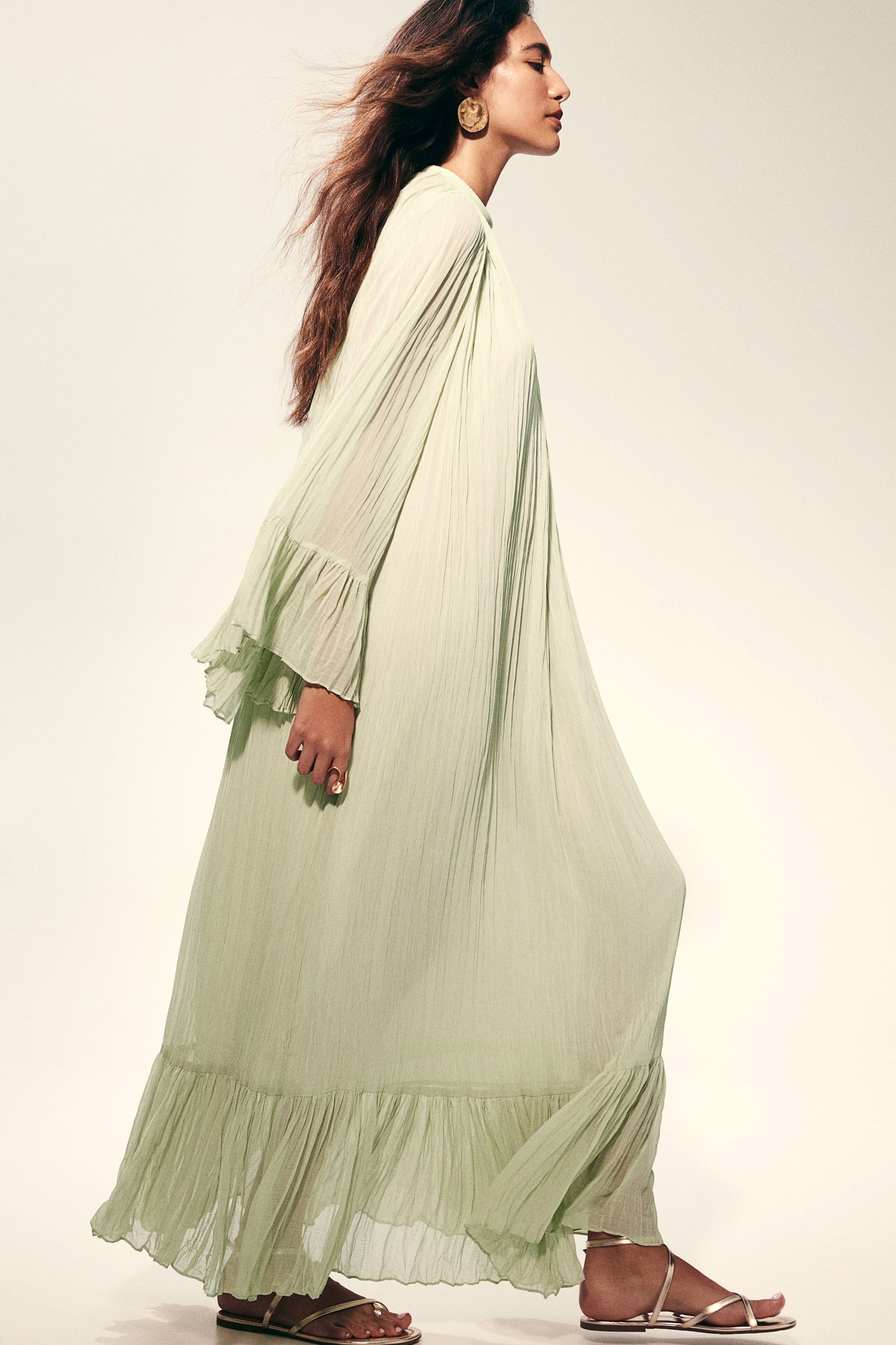 Pleated Kaftan Dress