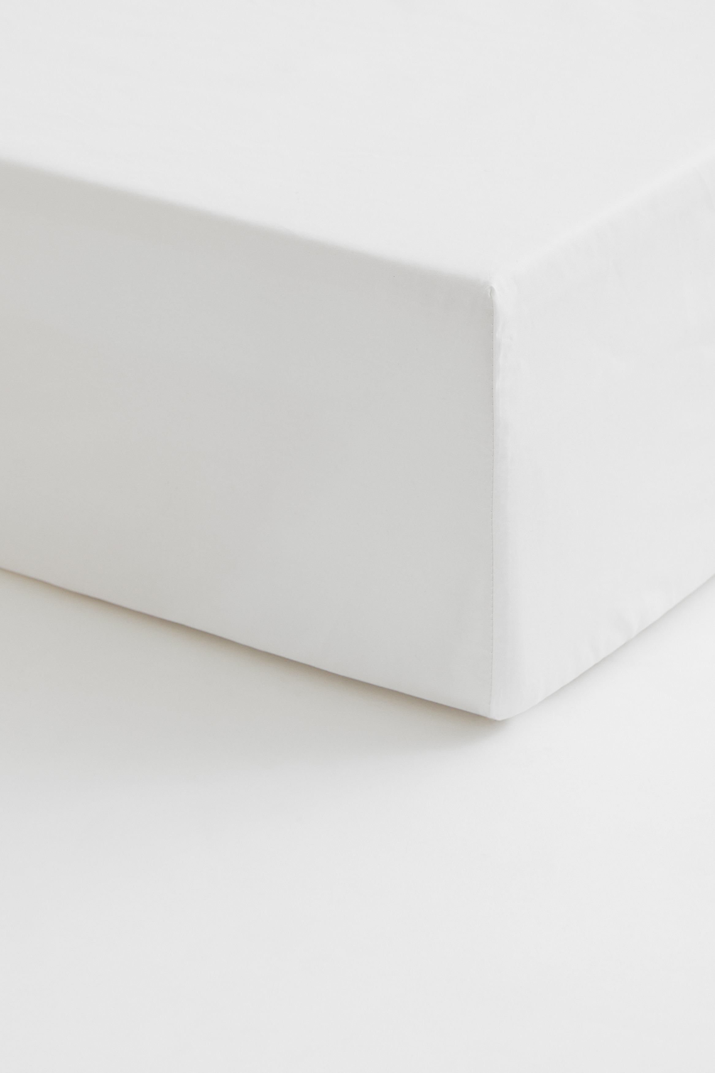 Drap contour en percale de coton - Blanc