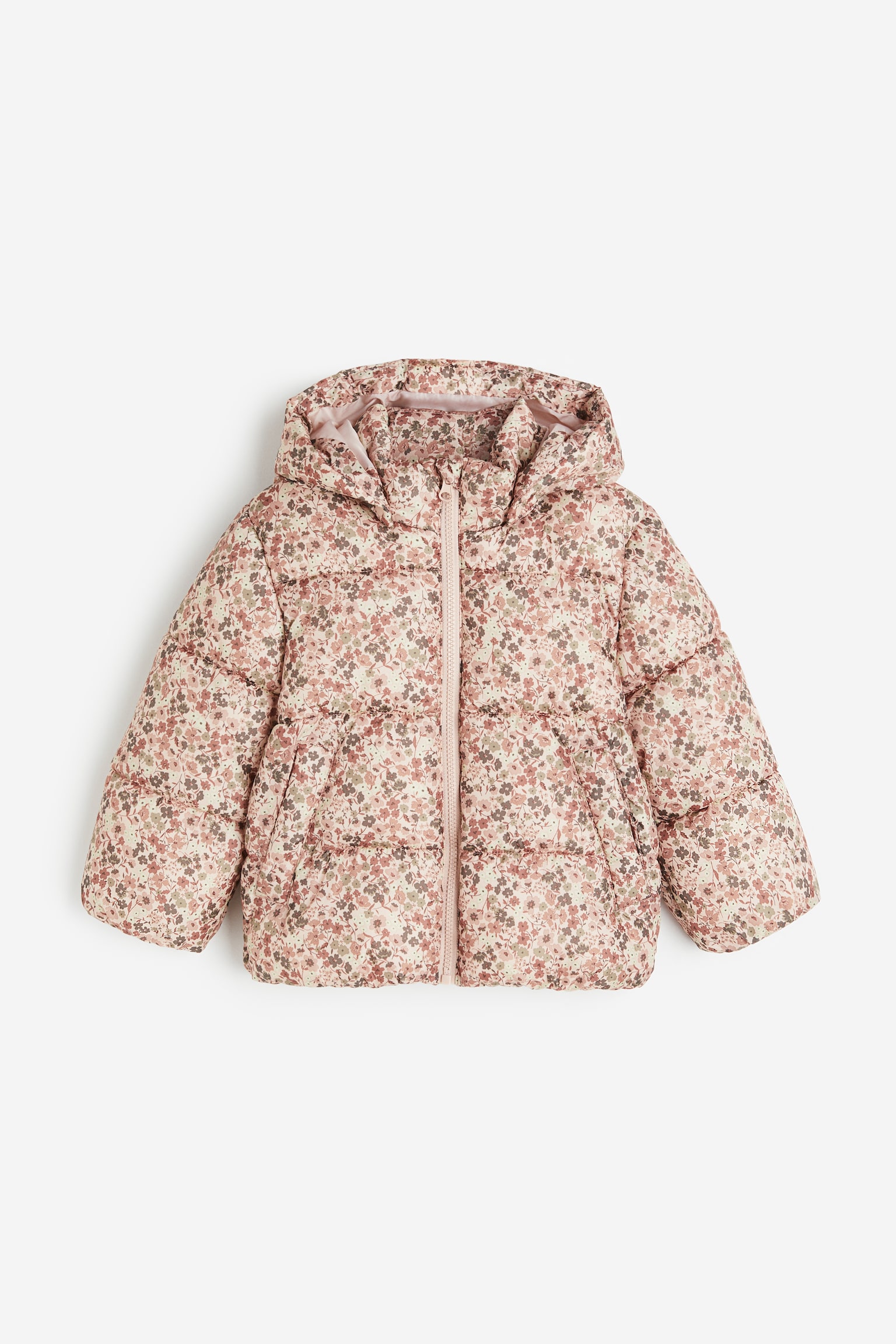 Water Repellent Puffer Jacket - Powder pink/Floral/Pink/Beige/Leopard print - 1