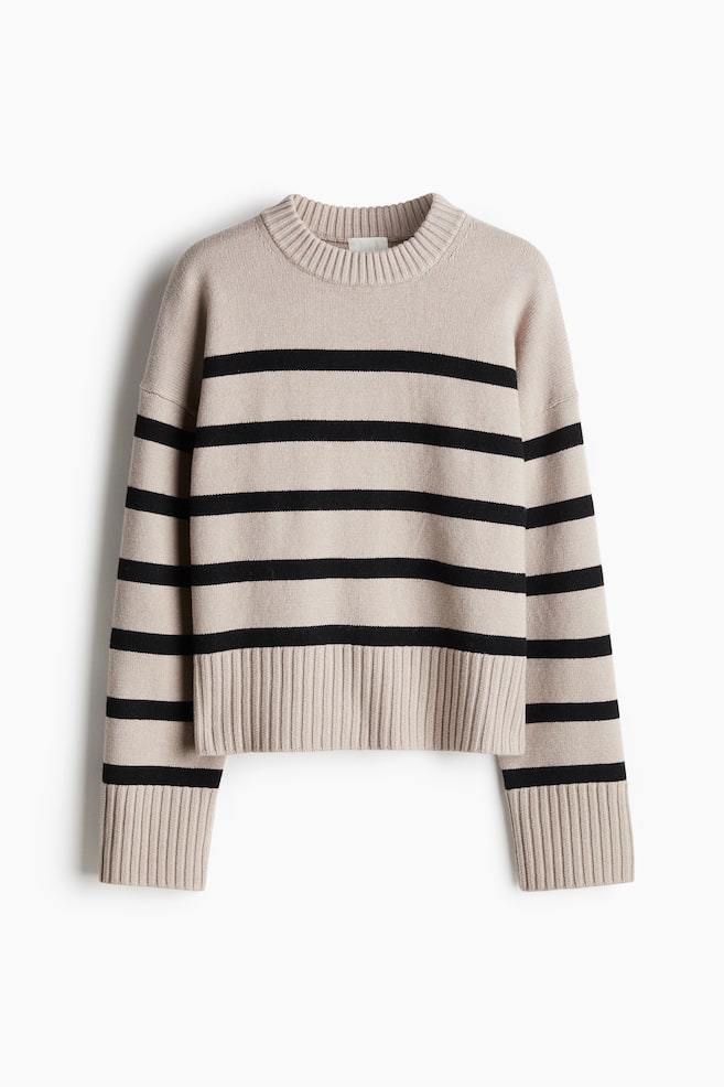 Pull en maille fine - Beige/rayé/Crème/rayé - 1
