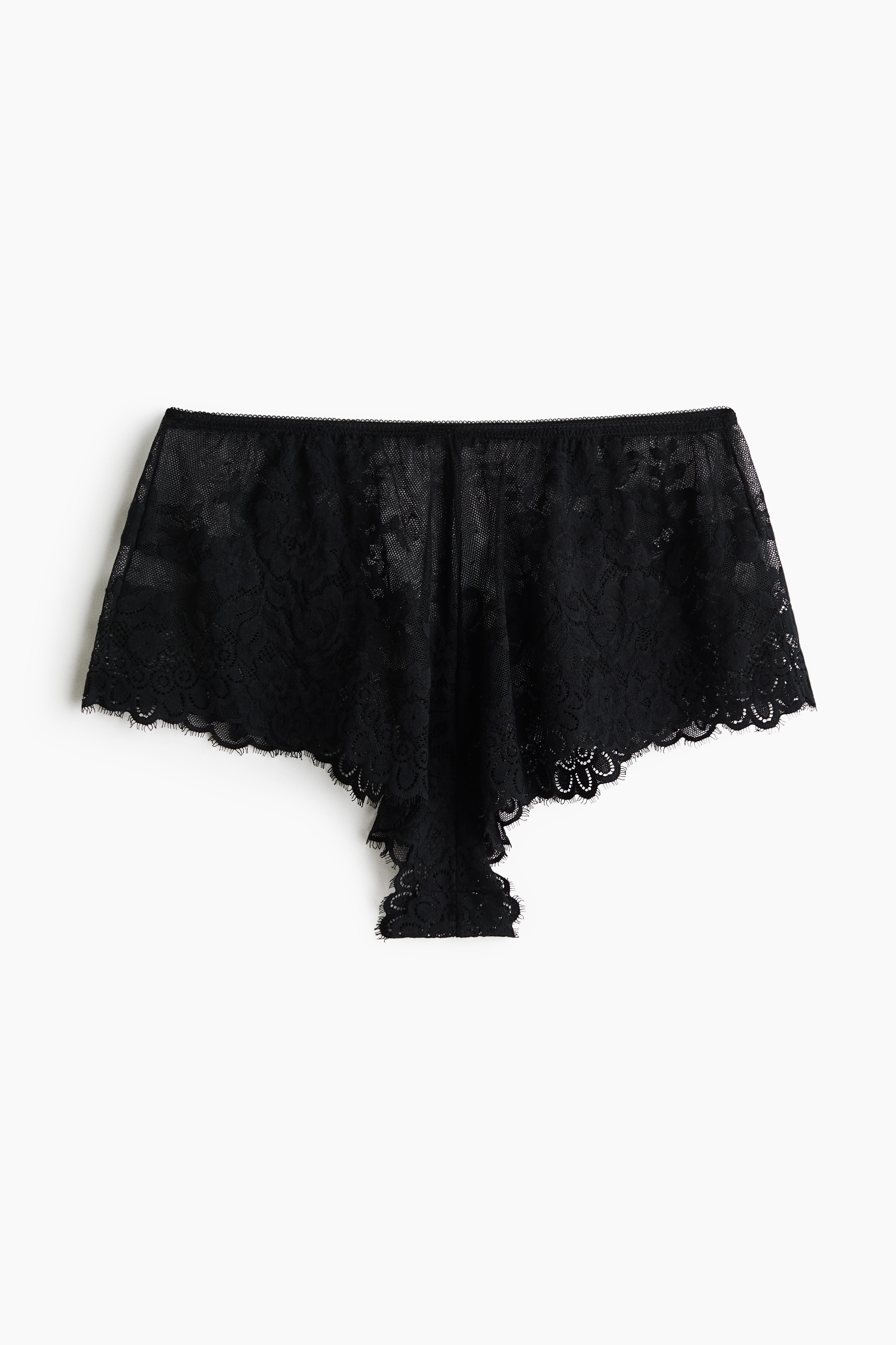Lace shortie briefs - 黑色/酒紅色
