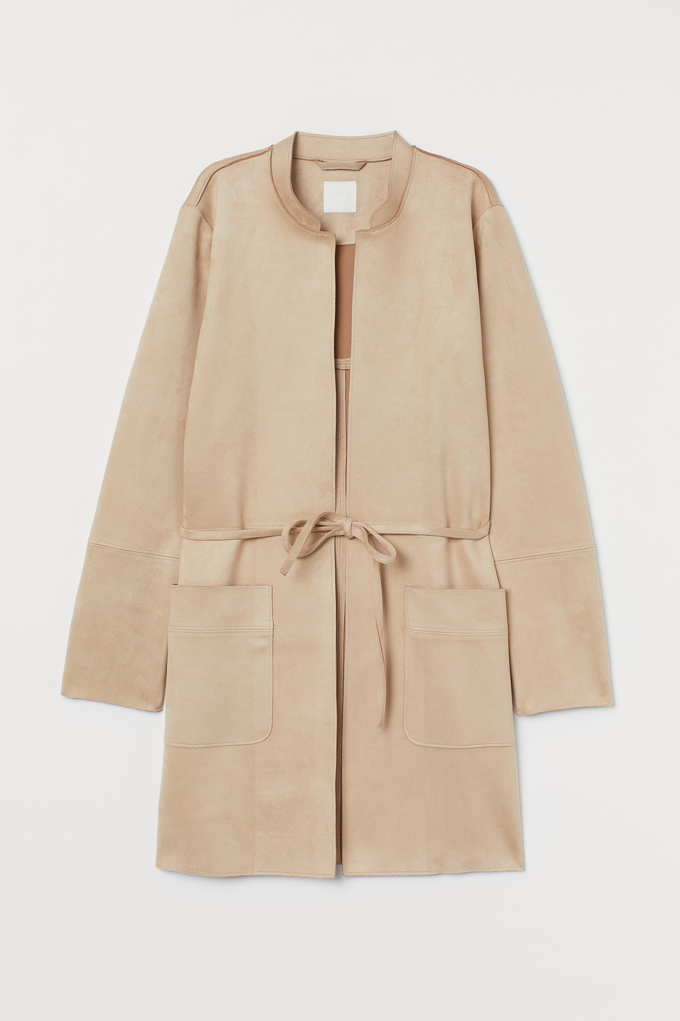 Mantel aus Velourslederimitat - Langarm - Beige - Ladies | H&M DE 