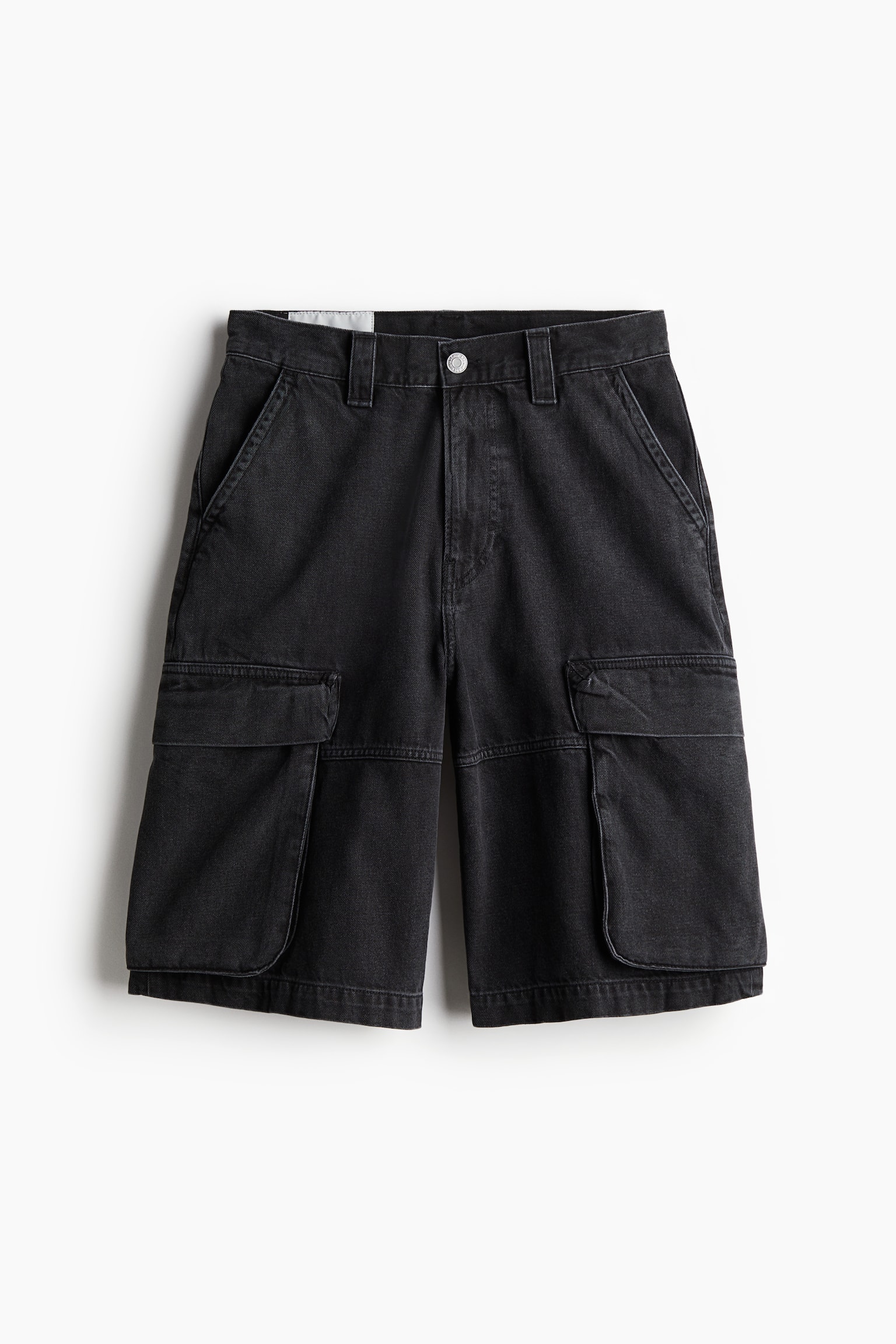 Loose Denim cargo shorts - Denim black/Denim beige - 2