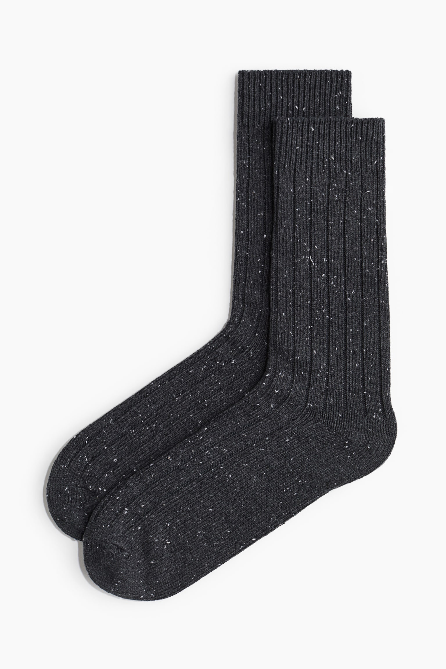 Rib-knit socks - Dark grey marl/Grey marl/Navy blue - 1