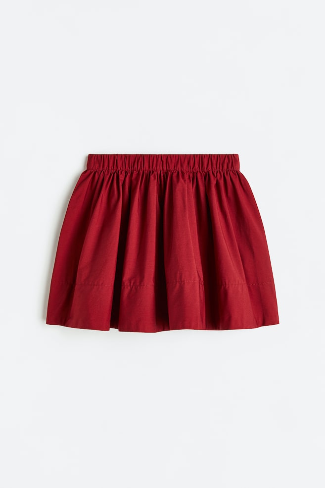Voluminous cotton skirt - Dark red - 1