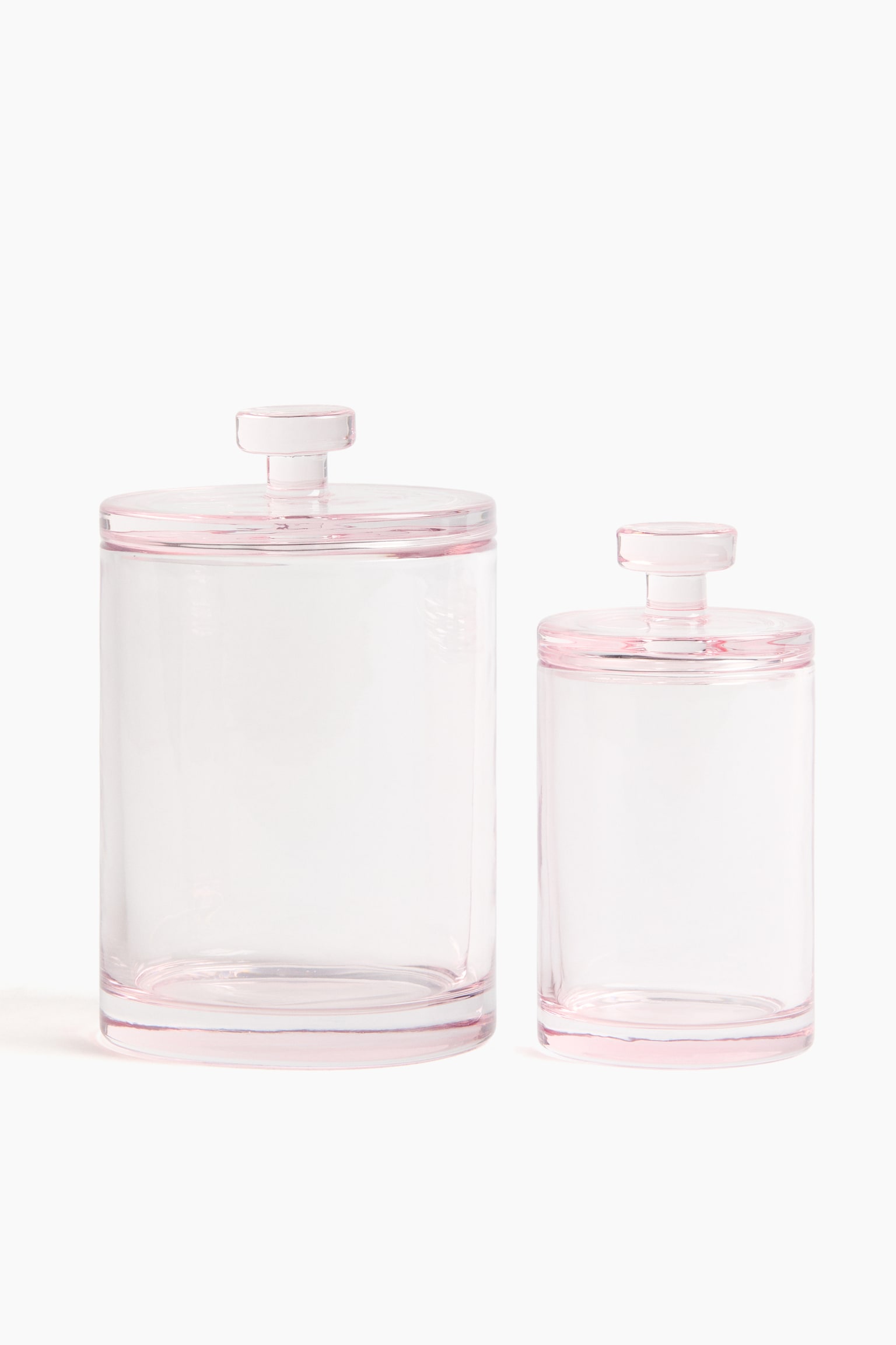 Glass jar with a lid - Light pink/Transparent - 4