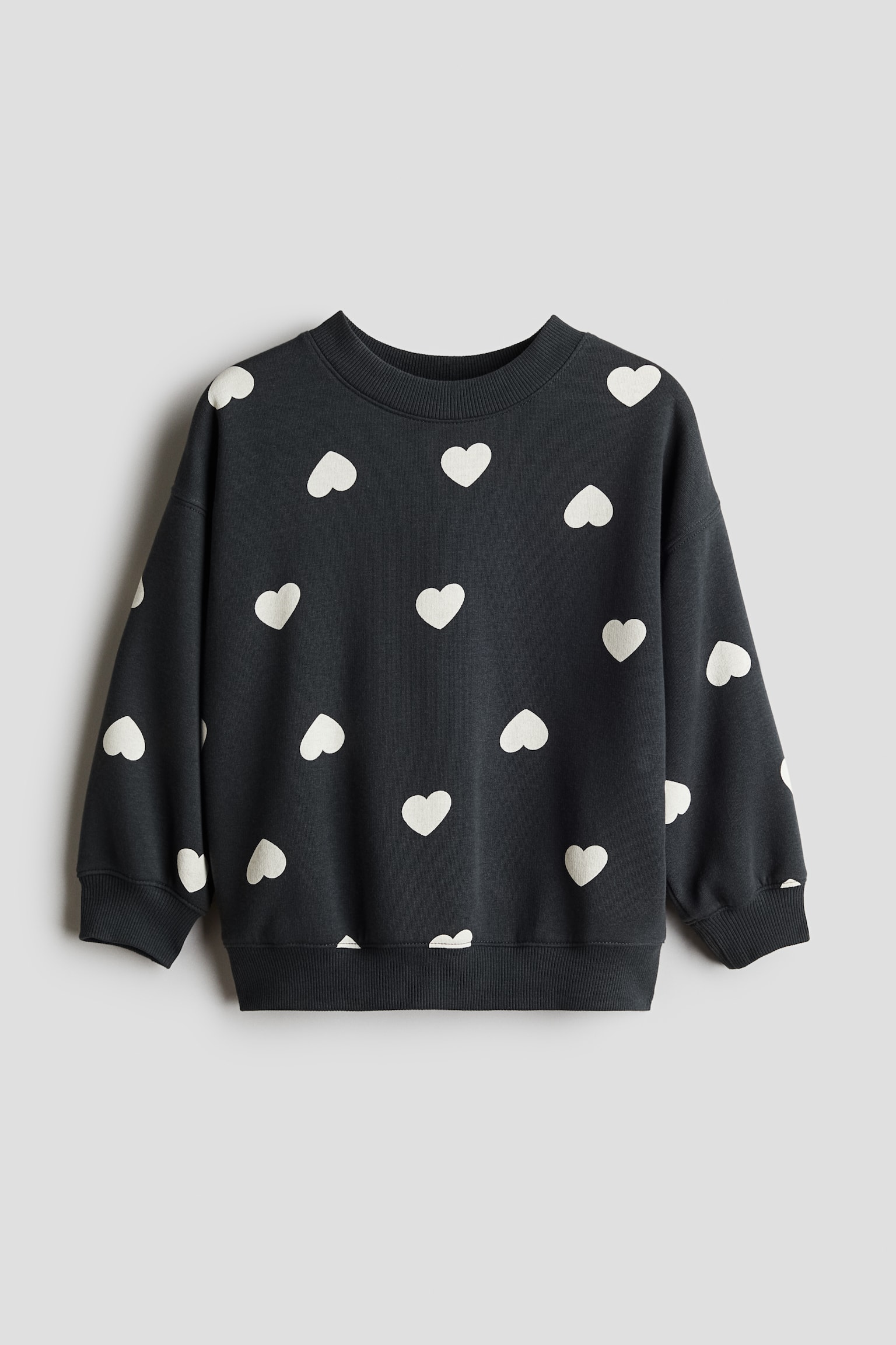 Sweatshirt - Dark grey/Hearts/Light dusty pink/Yellow/White/Striped/Burgundy/Pink/White - 1