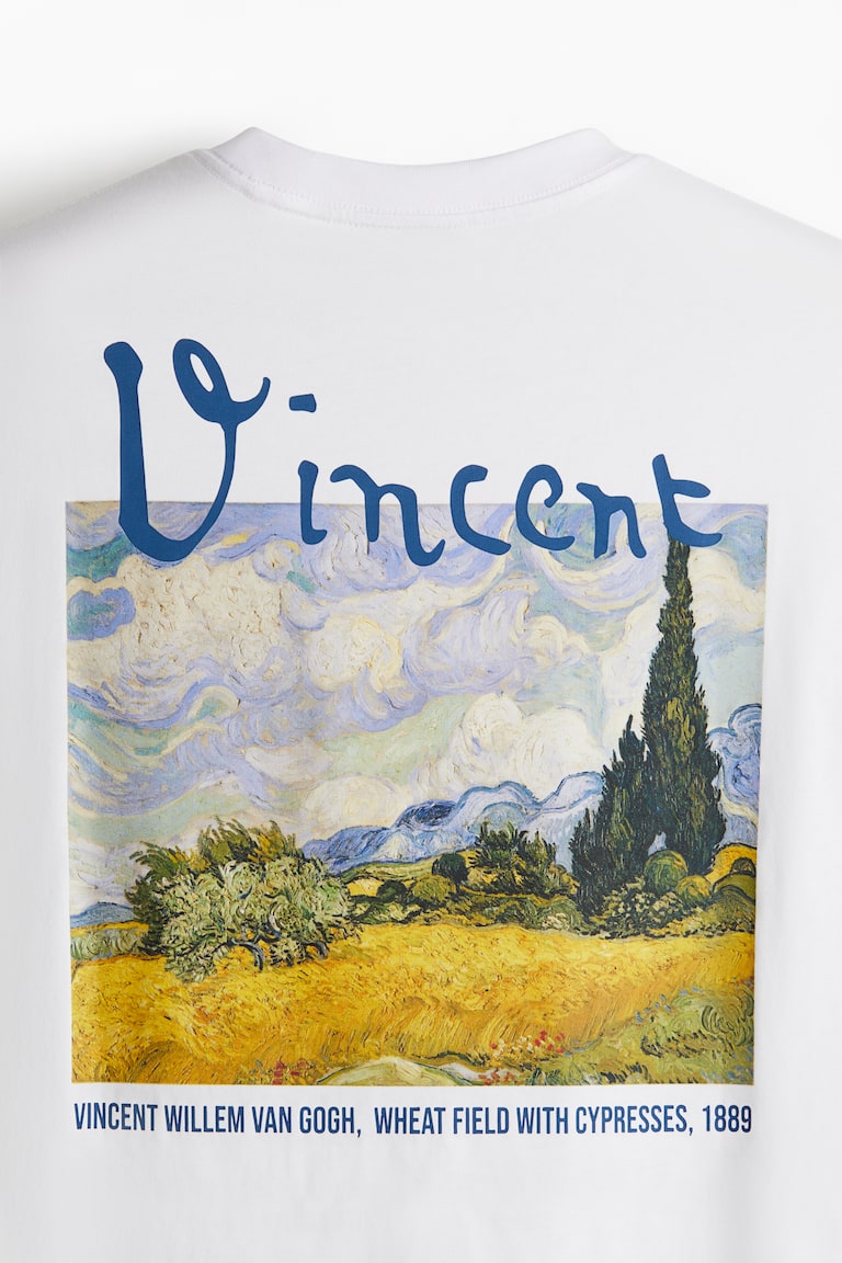 Loose Fit T-shirt - White/Vincent van Gogh - Men | H&M IN