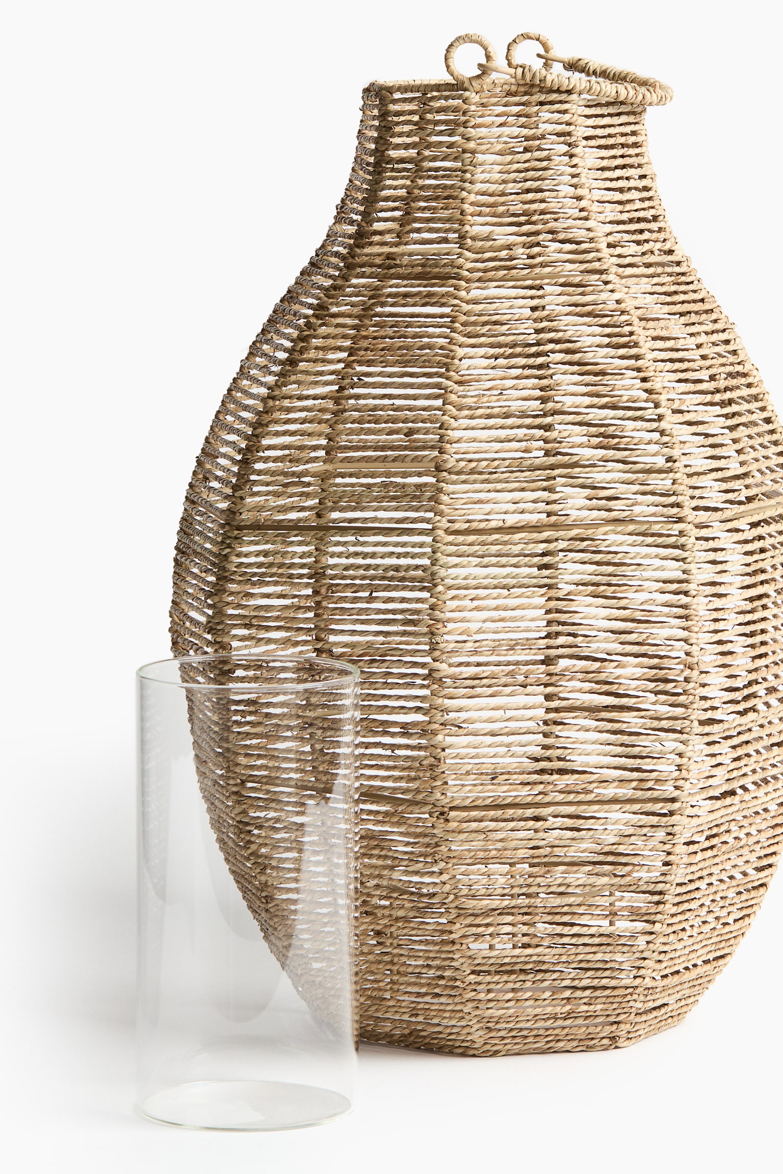 Extra-large seagrass lantern - Beige - 3