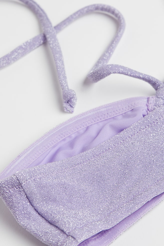 Bandeau bikini top - Light purple/Glitter/Black - 2