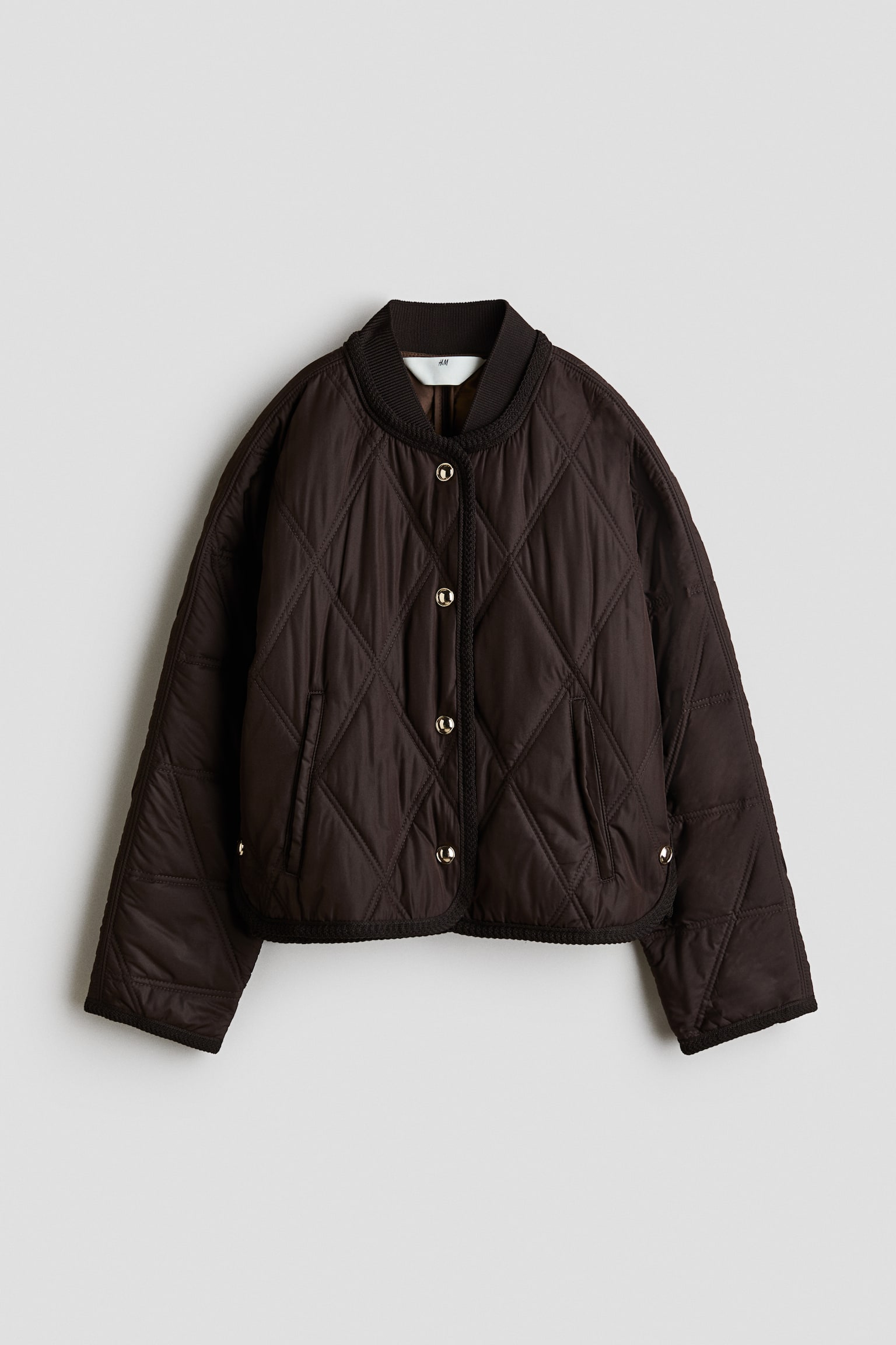 Quiltet jakke - Brun/Sort