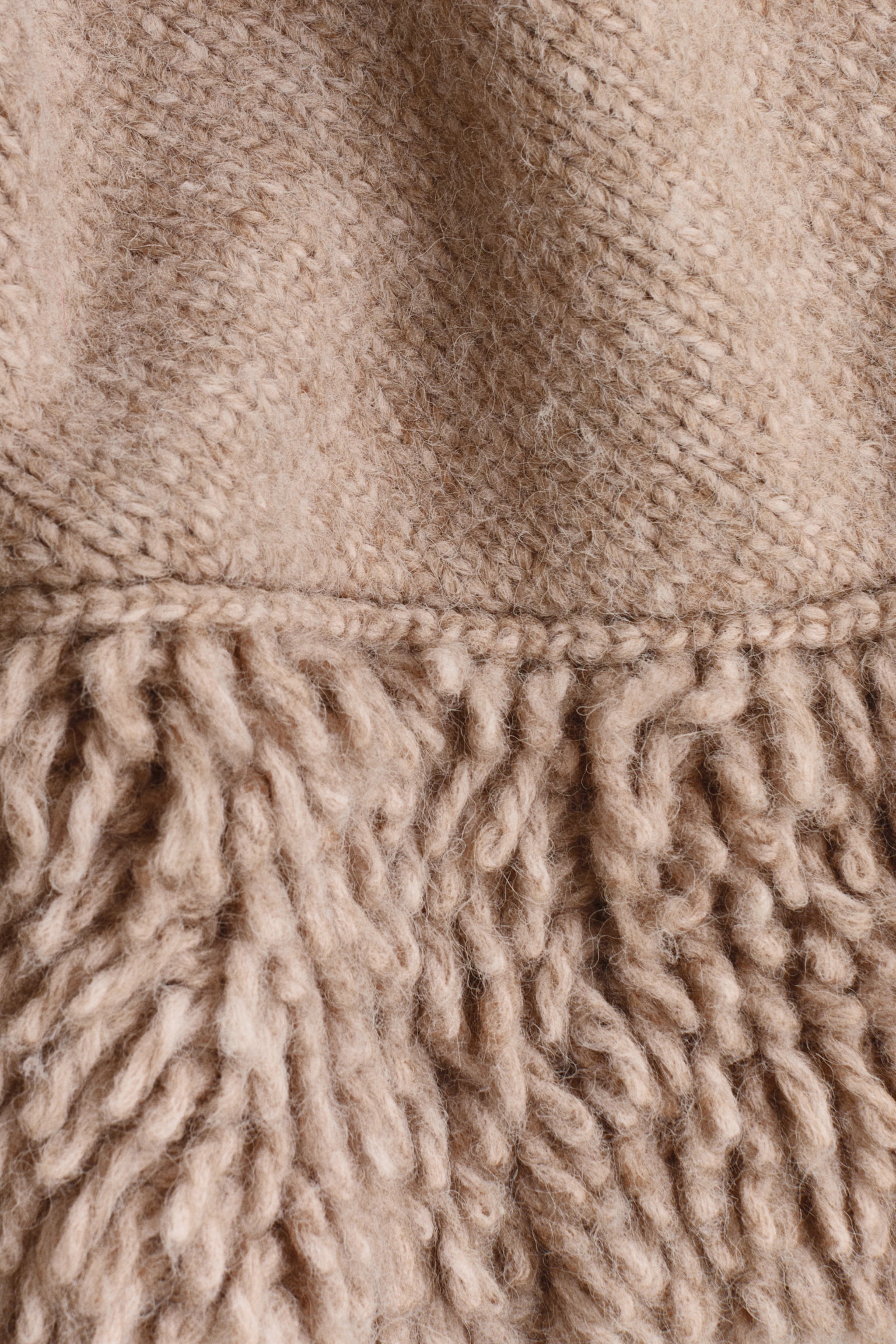 Knitted cape - Beige - 3