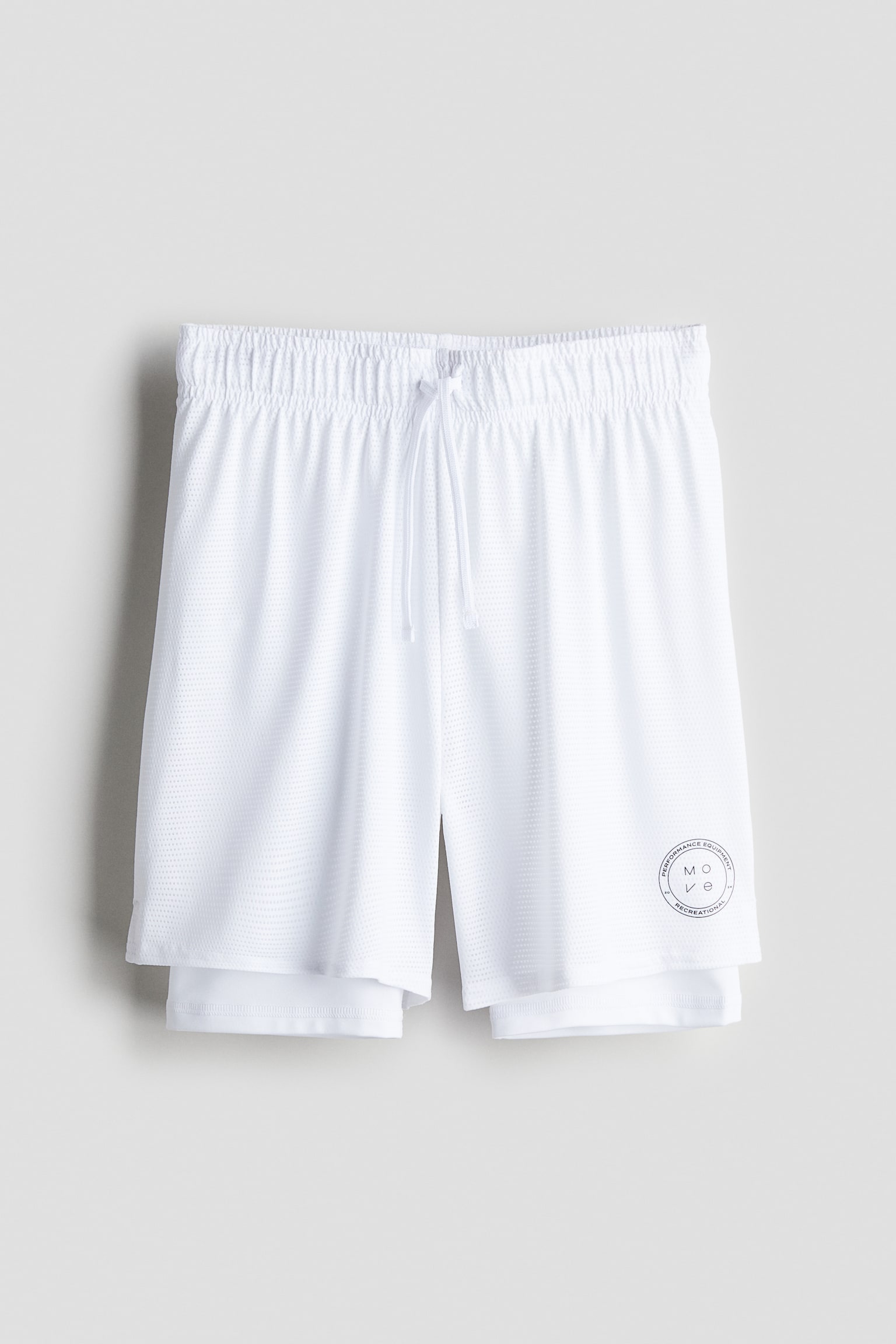 DryMove™ Double-layered sports shorts - White/Navy blue/Patterned/Black - 1