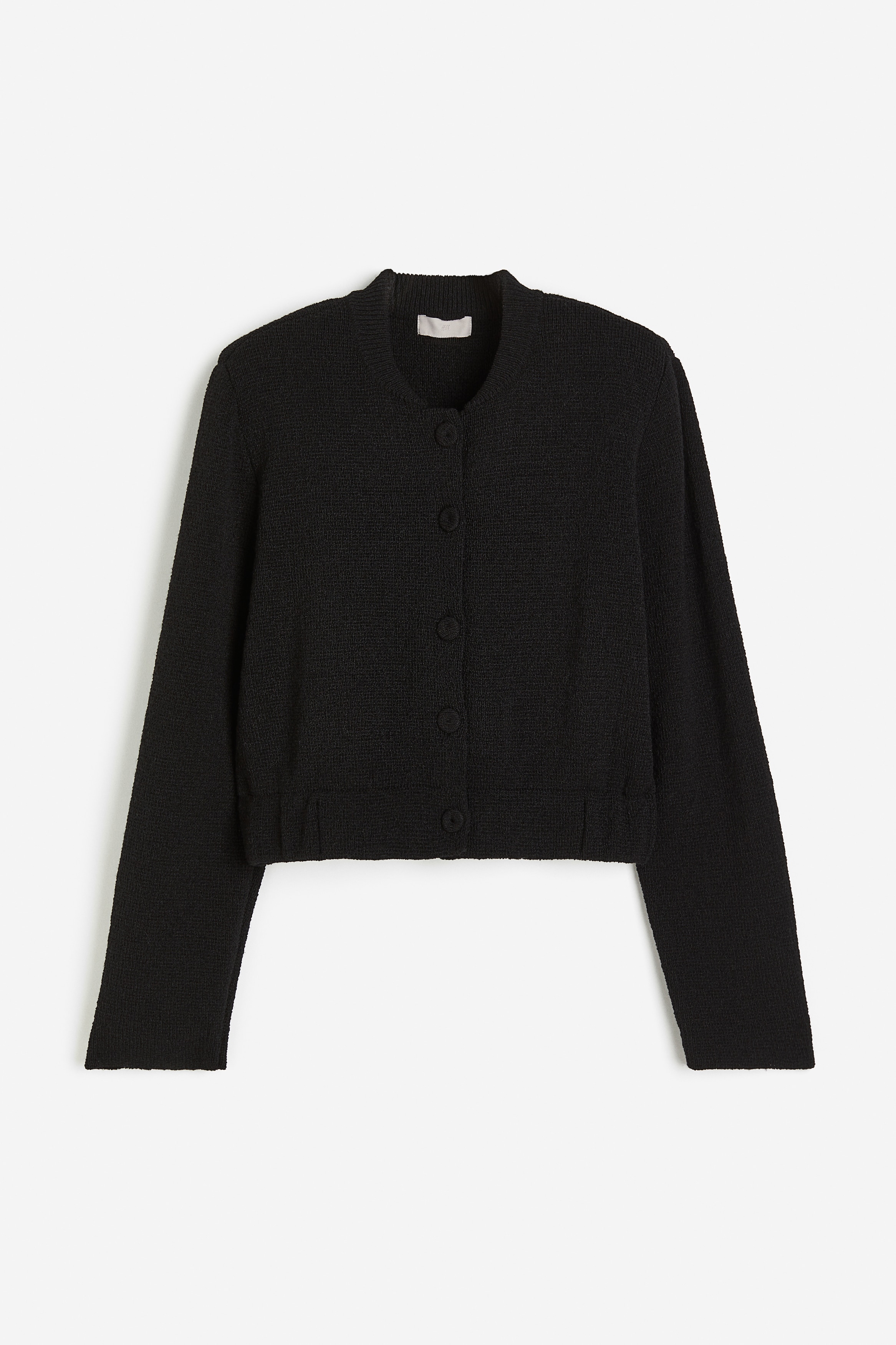 ショルダーパッド ニットジャケット - ブラック - レディース | H&M JP