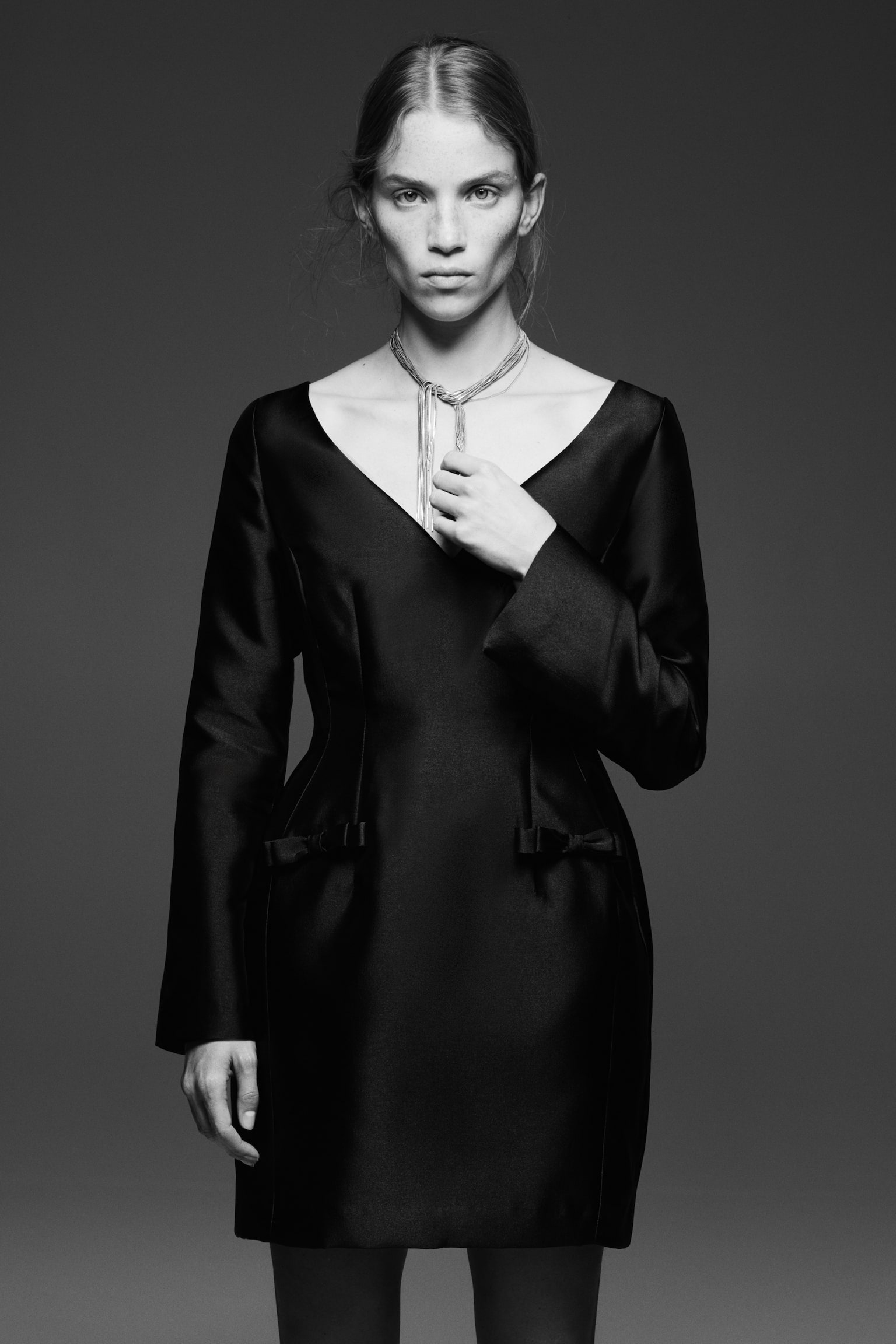 Hourglass twill dress - Black - 1