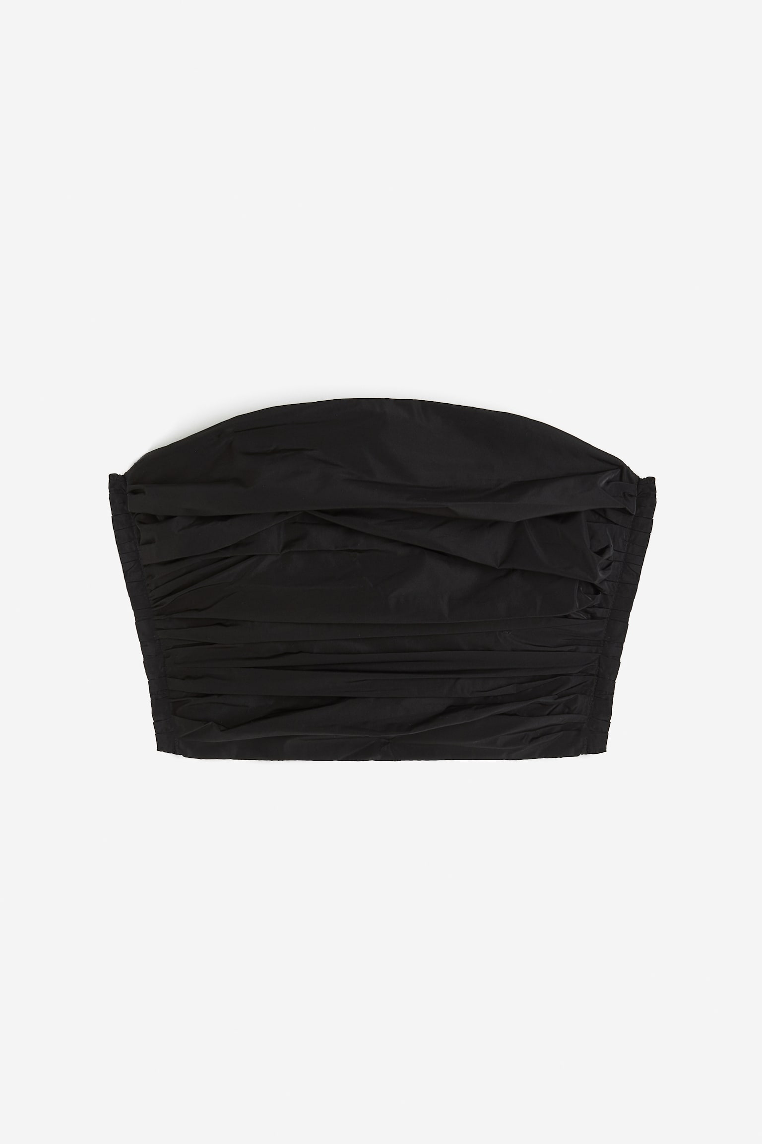 Pleated bandeau top - Black - 1