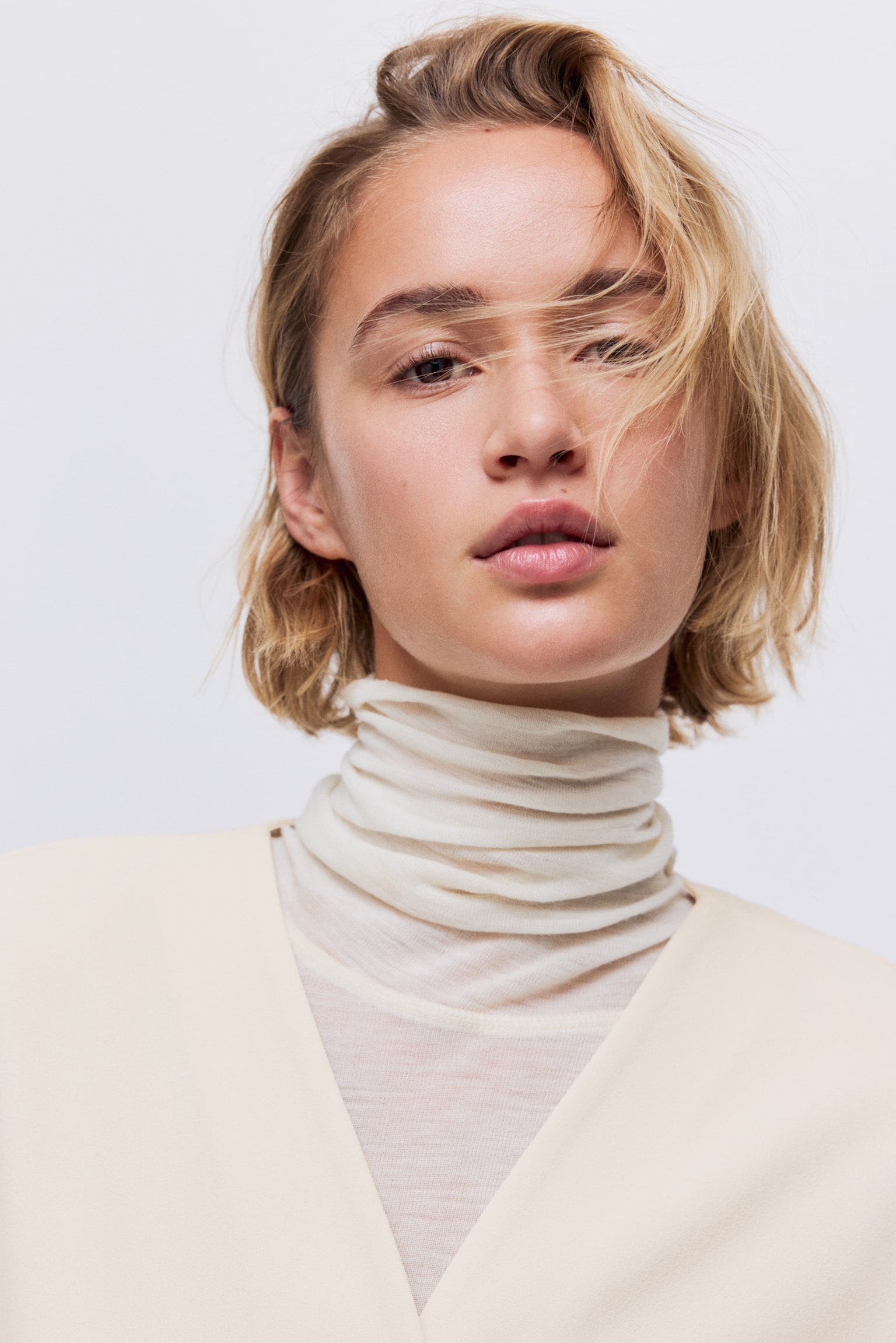 Áo cài khuy phía trước - Màu kem/Màu nâu/Màu đỏ rượu/Màu đen/Màu kem - 4