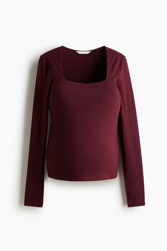 MAMA Maglia con scollo squadrato - Bordeaux - 1
