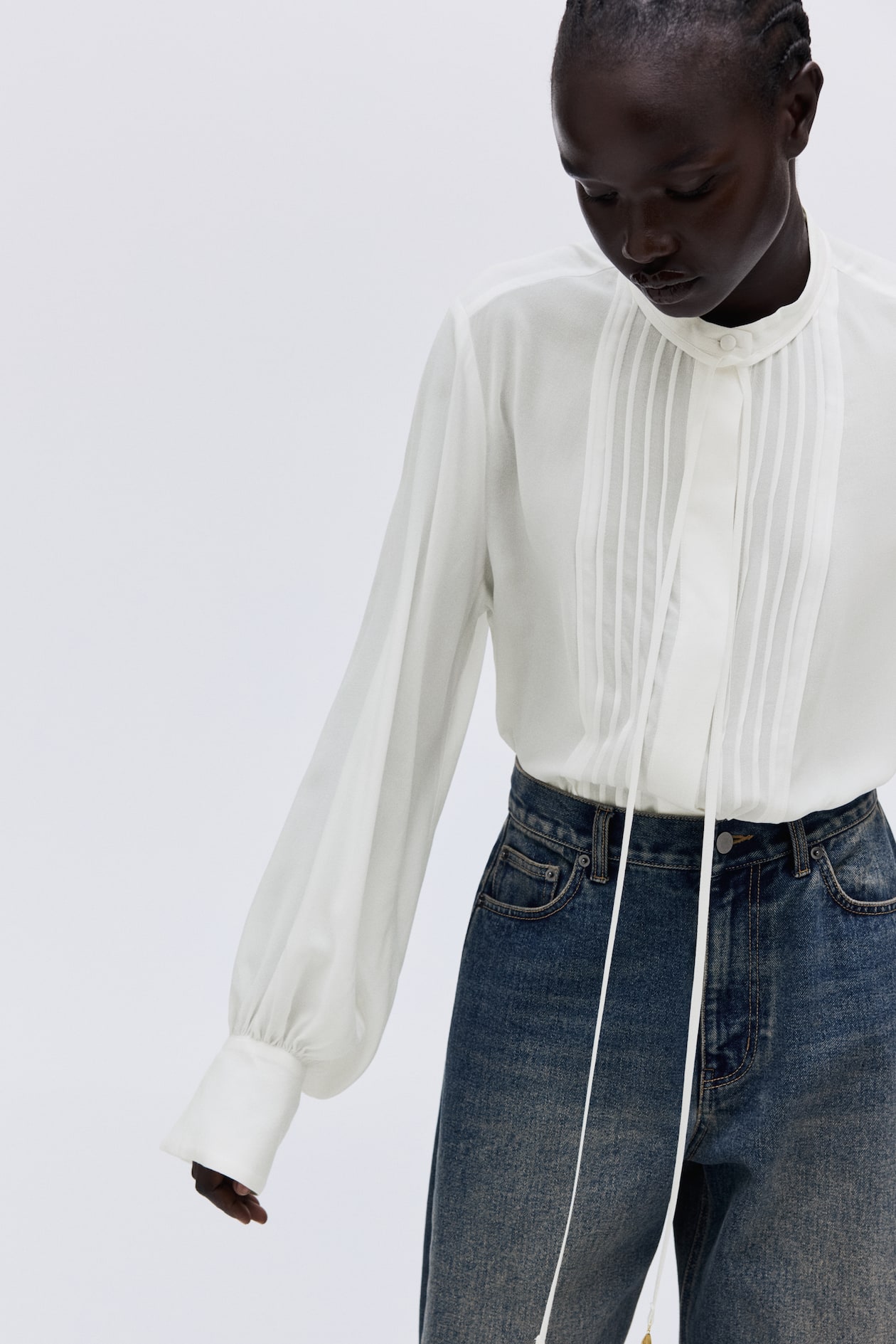 Blouse with Pintucks - image 5