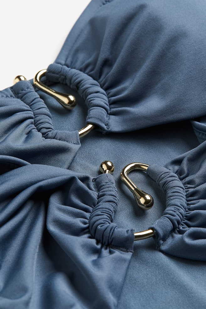Costume a fascia sgambato con coppe imbottite - Blu polvere - 5