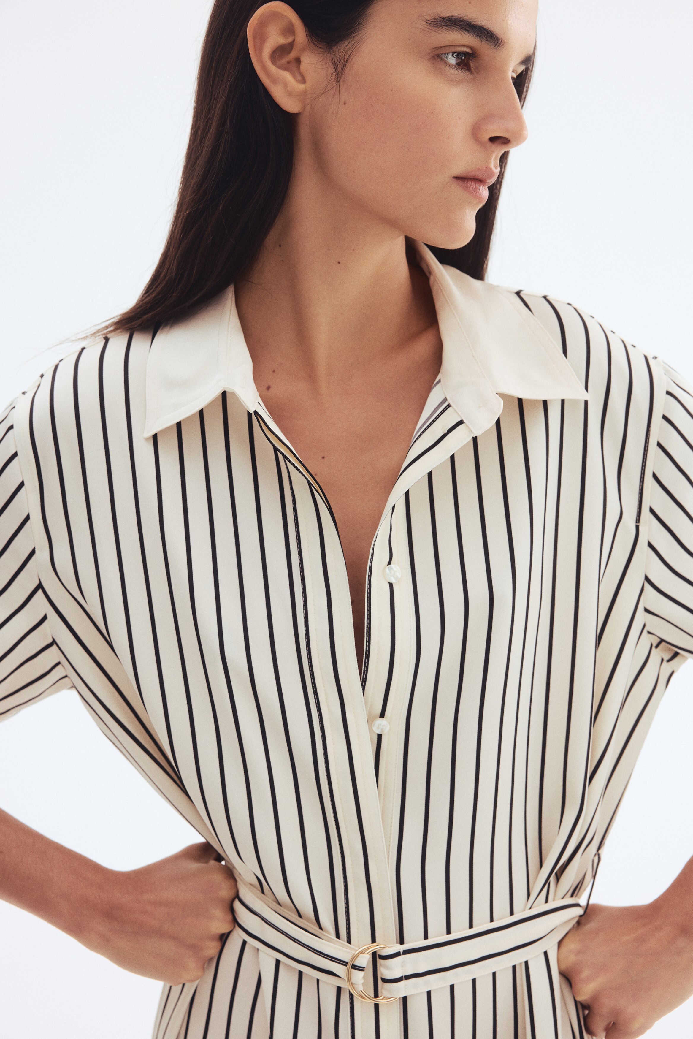 Belted shirt dress